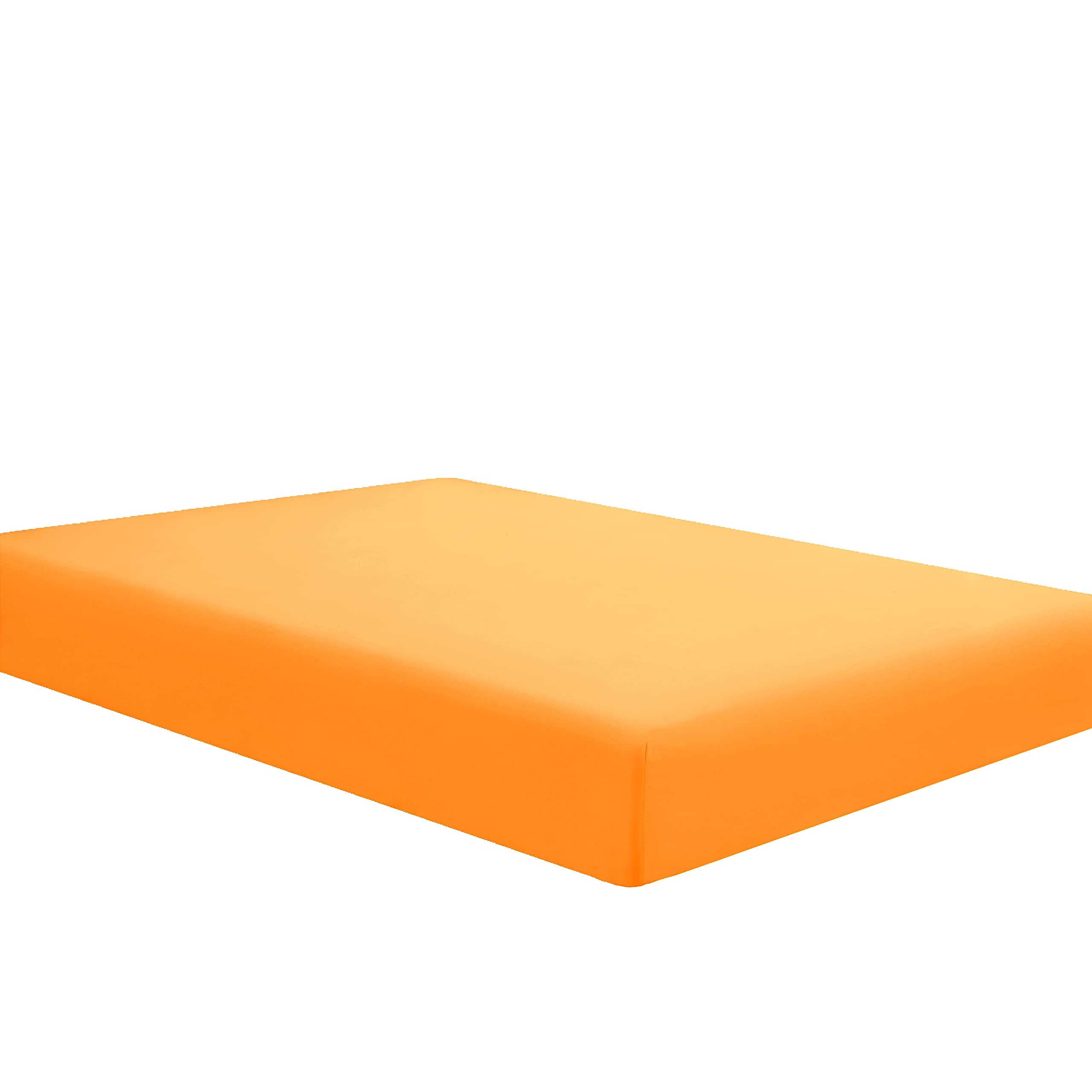 Sfoothome Orange Fitted Sheet King Size - 14 Inch Deep Pocket Microfiber Bed Sheet - Soft & Wrinkle-Free for Comfortable Sleep - Perfect for Master Bedroom, Guest Room & Dorm
