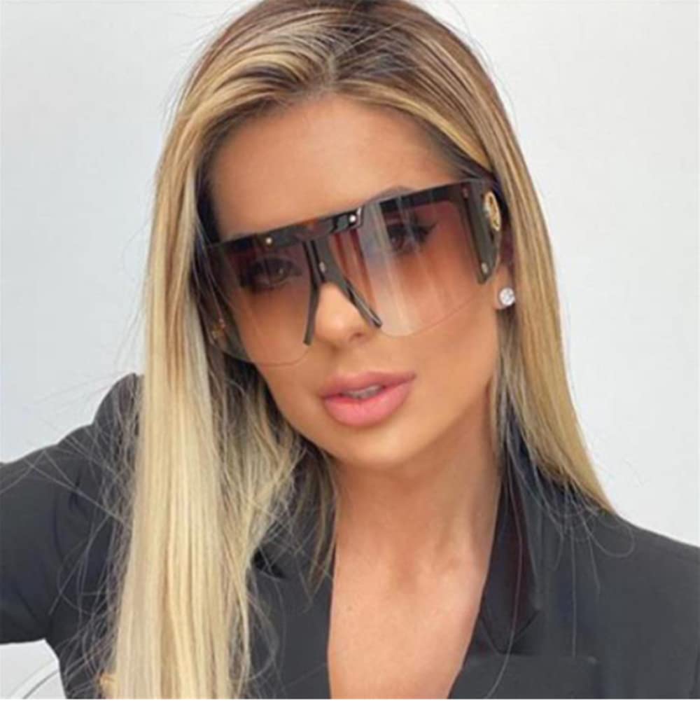 FEISEDY One Piece Oversized Sunglasses for Men & Women - UV Protection Big Frame Wrap Around Shield Sunglasses for Cycling, Driving, Beach & Vacation - Fashionable B4027 Shades for Outdoor Activities & Summer Style