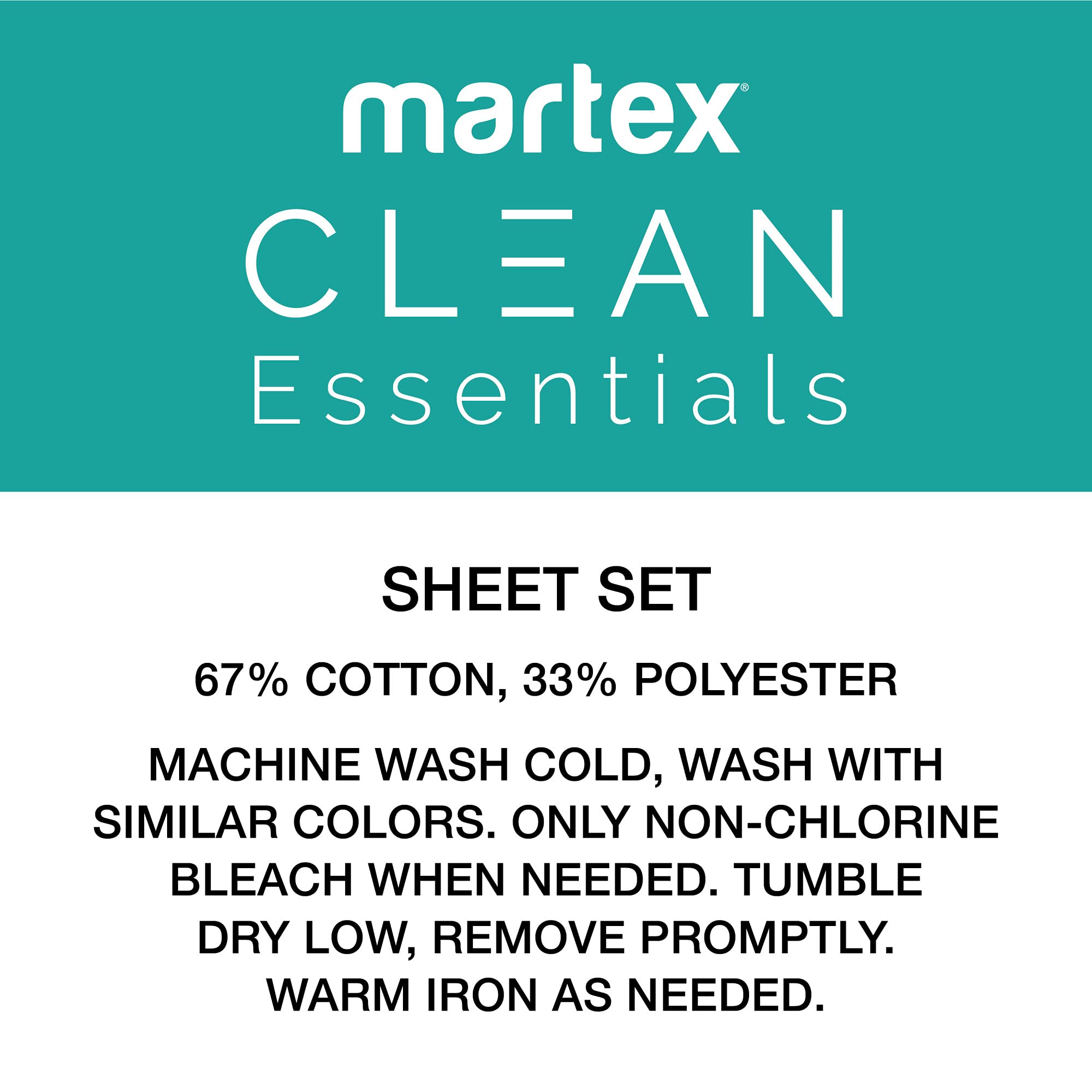 Martex Clean Essentials Antimicrobial Cotton Blend Sheet Set - Full Size, Taupe & Beige - Hypoallergenic, Breathable Bedding for Allergy Relief & Comfortable Sleep