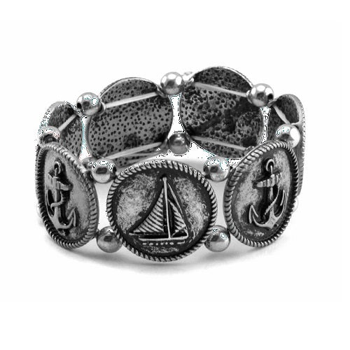 Anchor & Boat Bracelet for Men Women - Nautical Rope Bracelet with Stainless Steel Anchor Charm - Perfect for Sailing, Fishing, and Beach Lovers