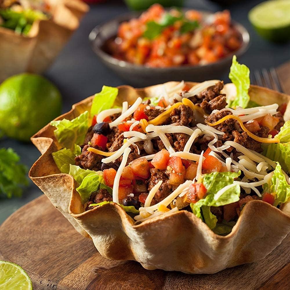 HIC Non-Stick Carbon Steel Tortilla Bowl Maker Set of 2 - Perfect for Tostadas, Tacos & Nachos - Ideal for Home Kitchen, Party Snacks & Mexican Cuisine