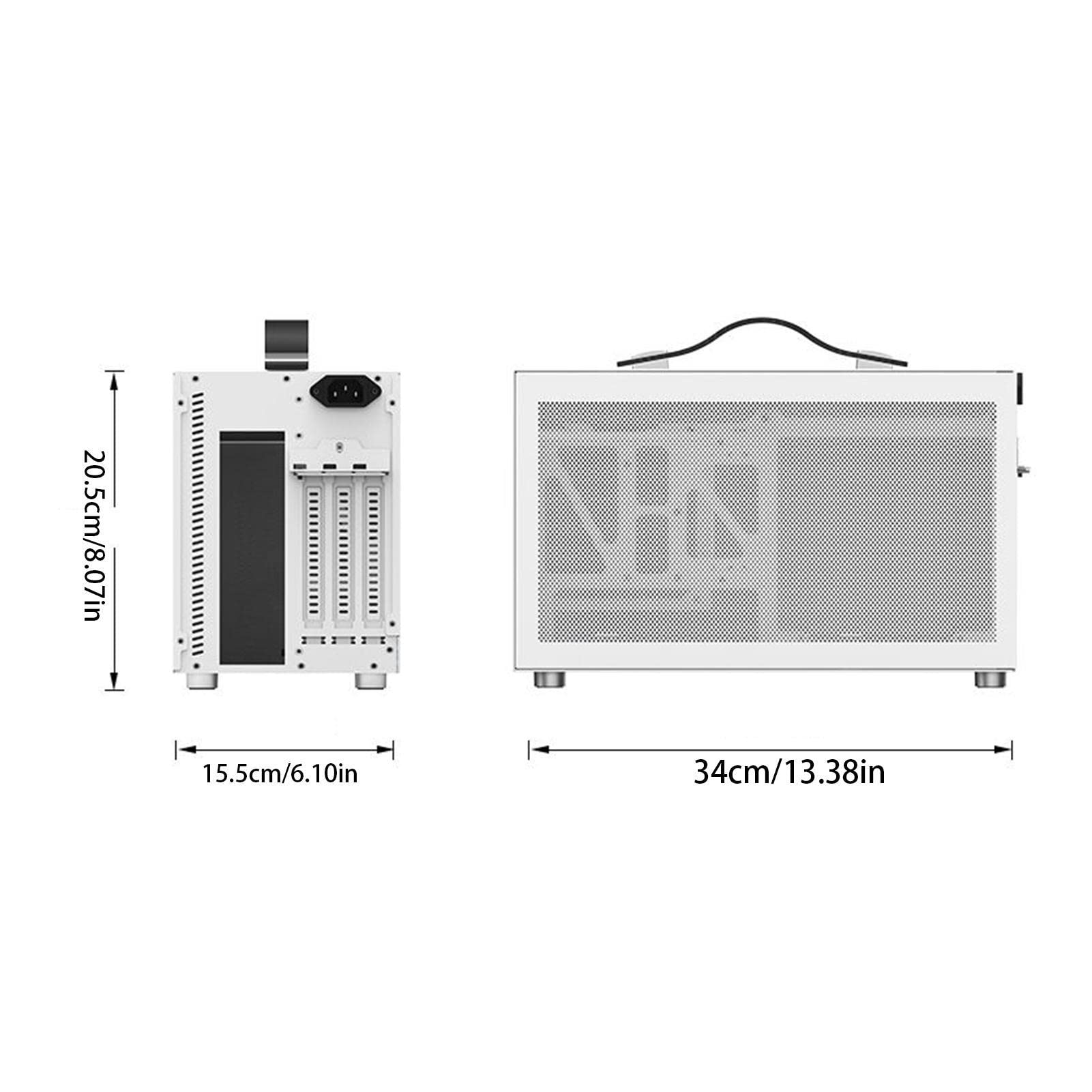TAYSTE High Airflow PC Case Fans with Mesh Front Panel - Portable Computer Case Holder & Desktop Cooling Accessories for Gaming, Home & Office Workspace