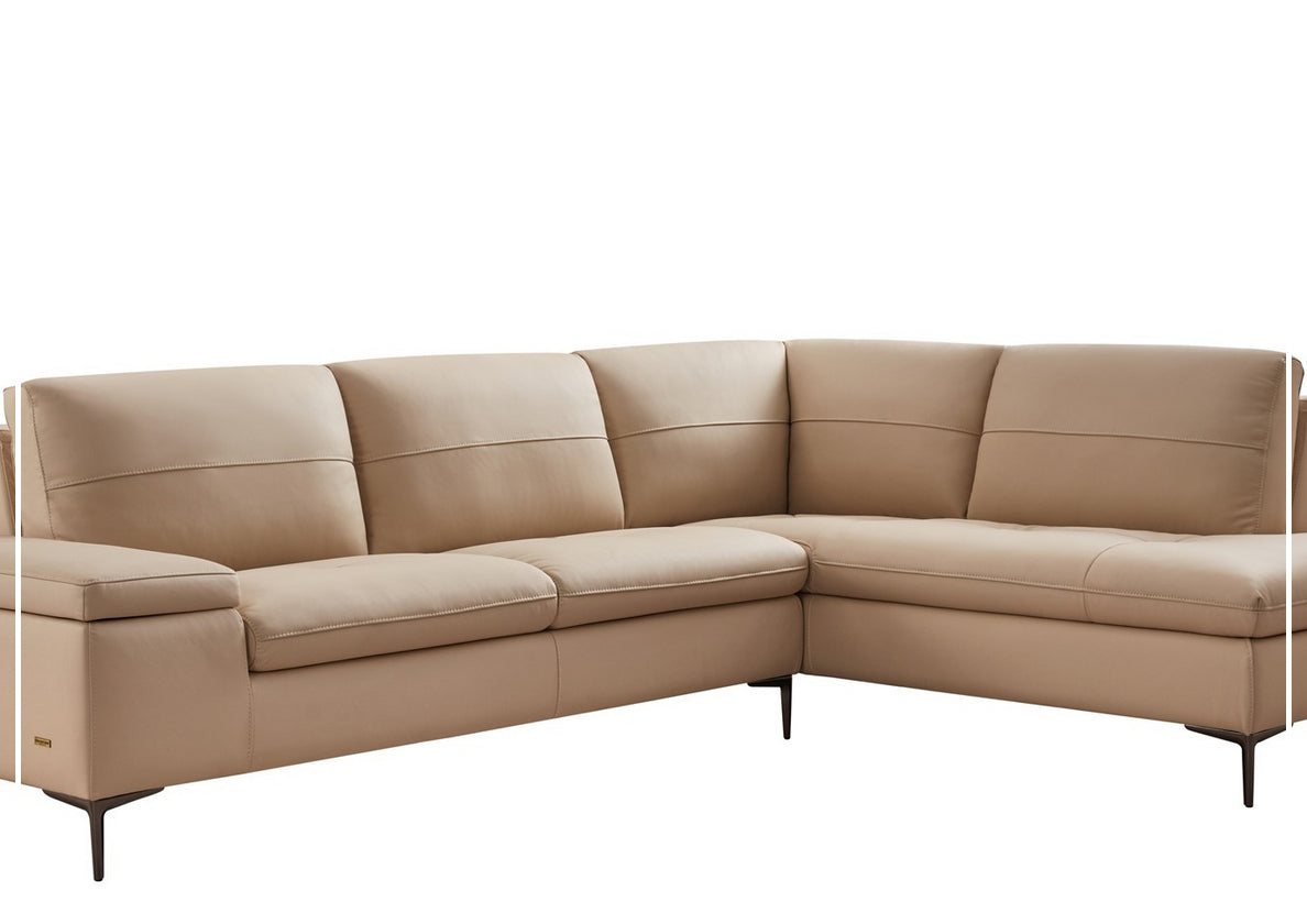 Gio Italia Decker L-Shaped Italian Leather Sectional Sofa - Modern Luxury Living Room Furniture for Home & Office Comfort