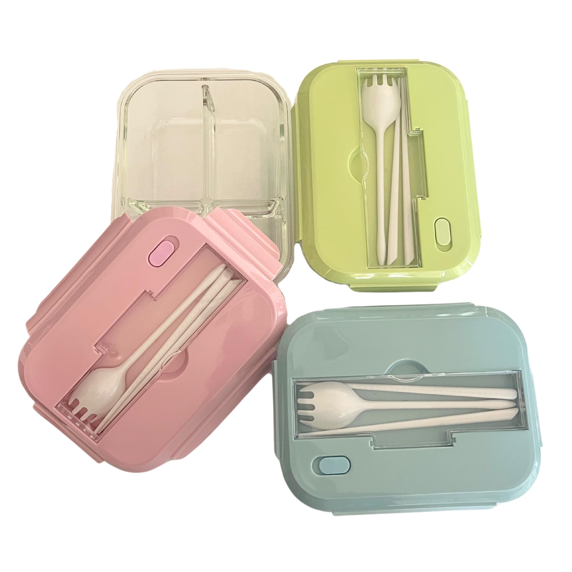 THY COLLECTIBLES 36oz Glass Meal Prep Containers with Lids - Set of 3 Compartment Bento Boxes, Microwave & Freezer Safe, Leak Proof Food Storage for Lunch, Leftovers, Cooking | Perfect for Office, School, Picnics & Meal Prepping
