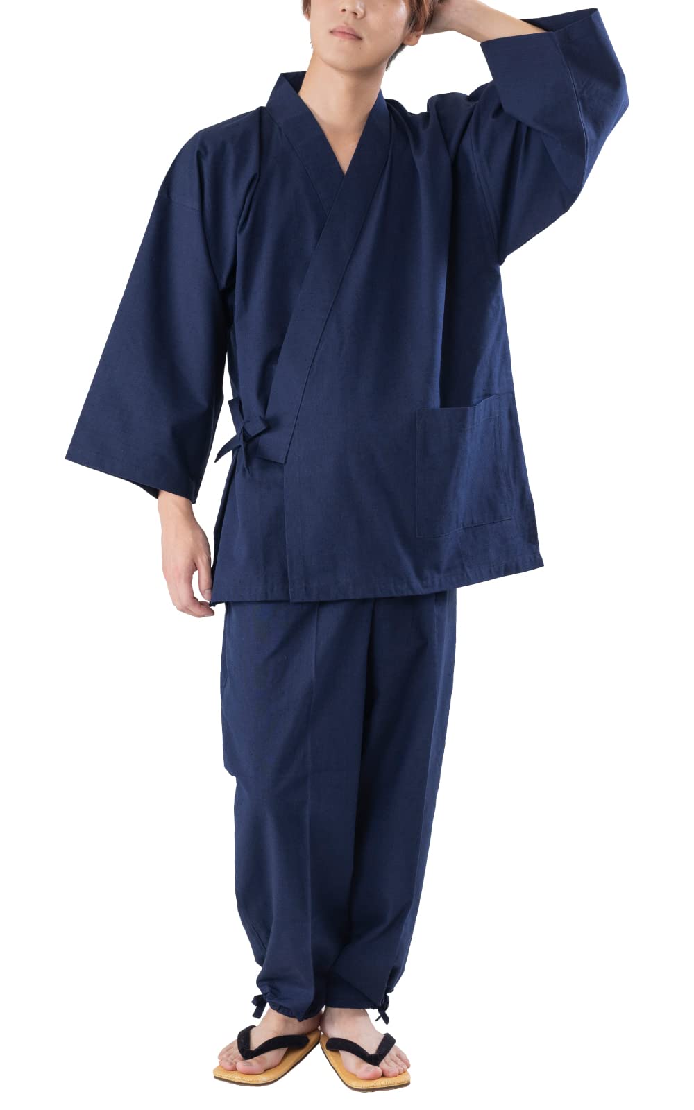 Premium Japanese Men's Tsumugi Samue - 100% Cotton Comfortable Ninja Pajama Set | Traditional Loungewear for Home Relaxation & Martial Arts Practice