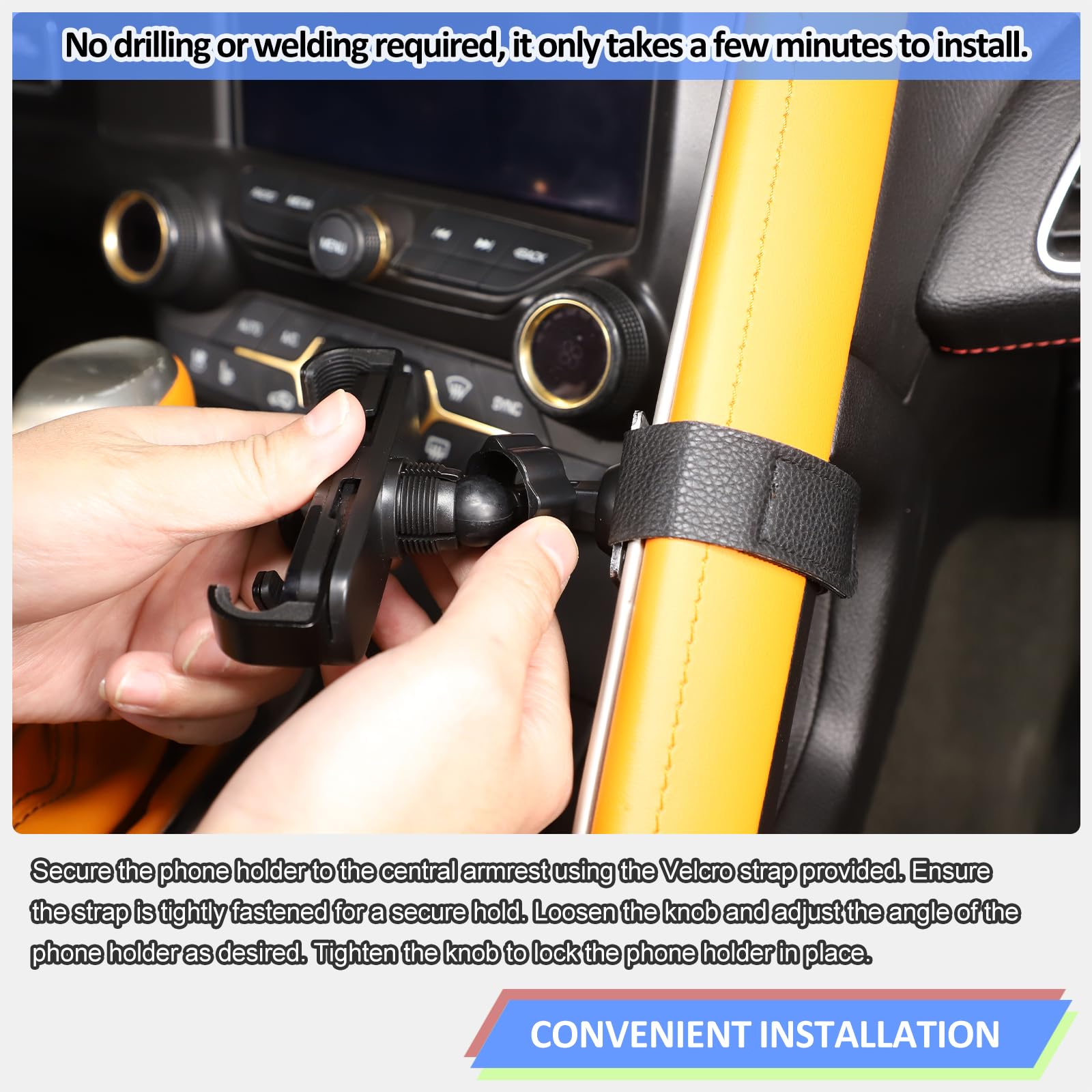 Chevrolet Corvette C7 2014-2019 Phone Holder - Center Control Handle Mount, Anti-Drop Hands-Free Car Phone Stand, Dash Clip & Navigation Bracket Accessories - Perfect for Driving, GPS Navigation & Safe Hands-Free Calling