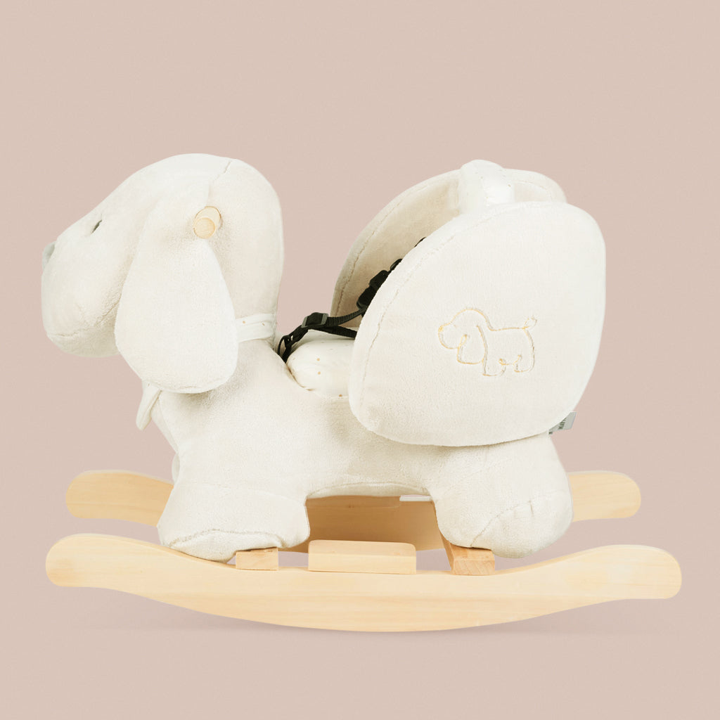 Charlie the Dog Rocker Plush Toy - Soft Vanilla Stuffed Animal for Kids, Perfect for Cuddling, Playtime & Nursery Decor