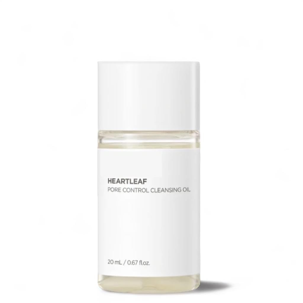 Heartleaf Pore Control Cleansing Oil Mini (20ml) | Korean Facial Cleanser for Blackhead Removal & Makeup Cleansing | Travel-Size Skincare | Perfect for Daily Use & On-the-Go Beauty Routine