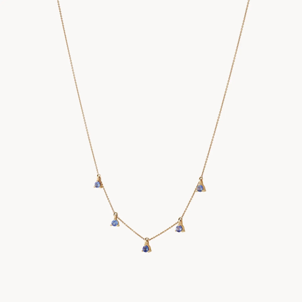 14K Yellow Gold Wildflower Tanzanite Petal Necklace – Elegant Floral Jewelry for Women, Perfect for Weddings, Anniversaries & Special Occasions