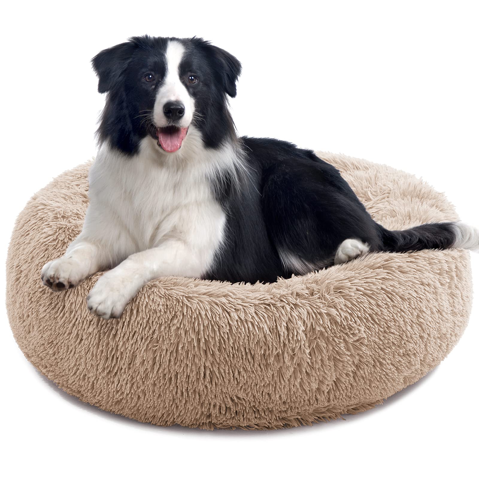Calming Donut Dog Bed for Anxiety Relief - Orthopedic Round Pet Bed for Dogs & Cats - Plush Cushion for Comfort & Stress Relief - Perfect for Nervous Pets, Crate Training & Cozy Napping