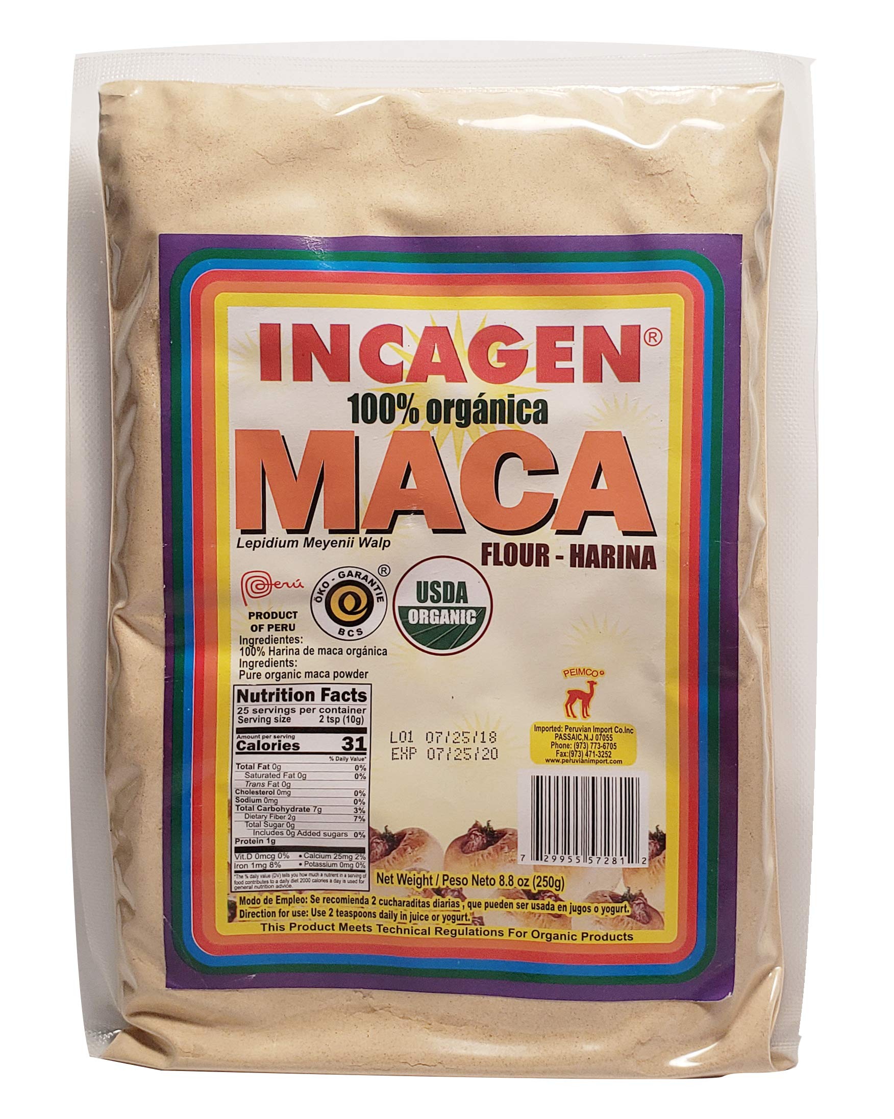Organic Peruvian Maca Root Powder 8.8 Oz (2-Pack) - 100% Pure Superfood Supplement for Energy, Stamina & Hormone Balance - Great for Smoothies, Baking & Wellness Drinks