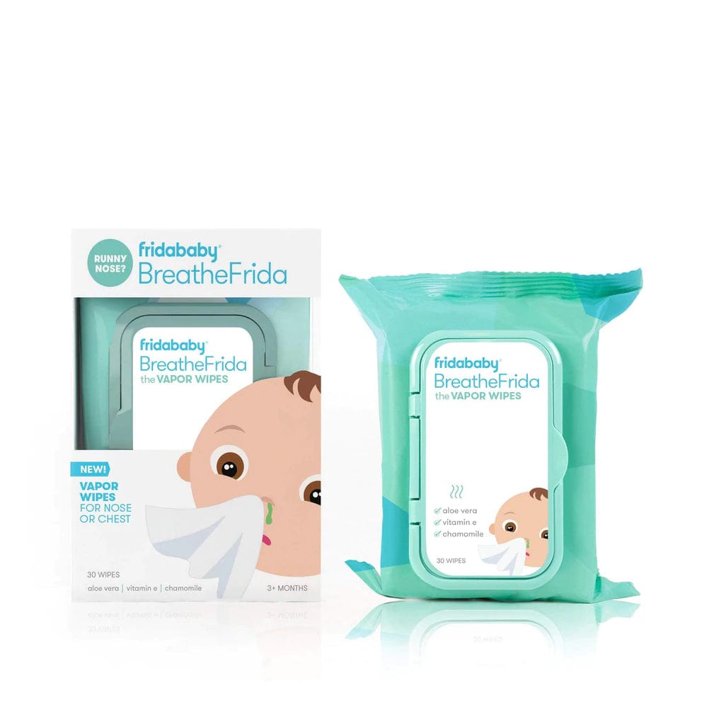 Fridababy BreatheFrida Nose & Chest Wipes - Gentle Saline Wipes for Baby Congestion Relief - Perfect for Travel, Daycare & Home Use