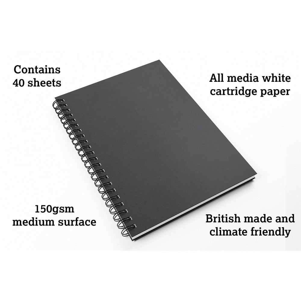 Premium A4 Sketchbook - 80 Pages (40 Sheets) 150gsm White Paper for Artists & Students | Perfect for Drawing, Sketching & Watercolor Painting