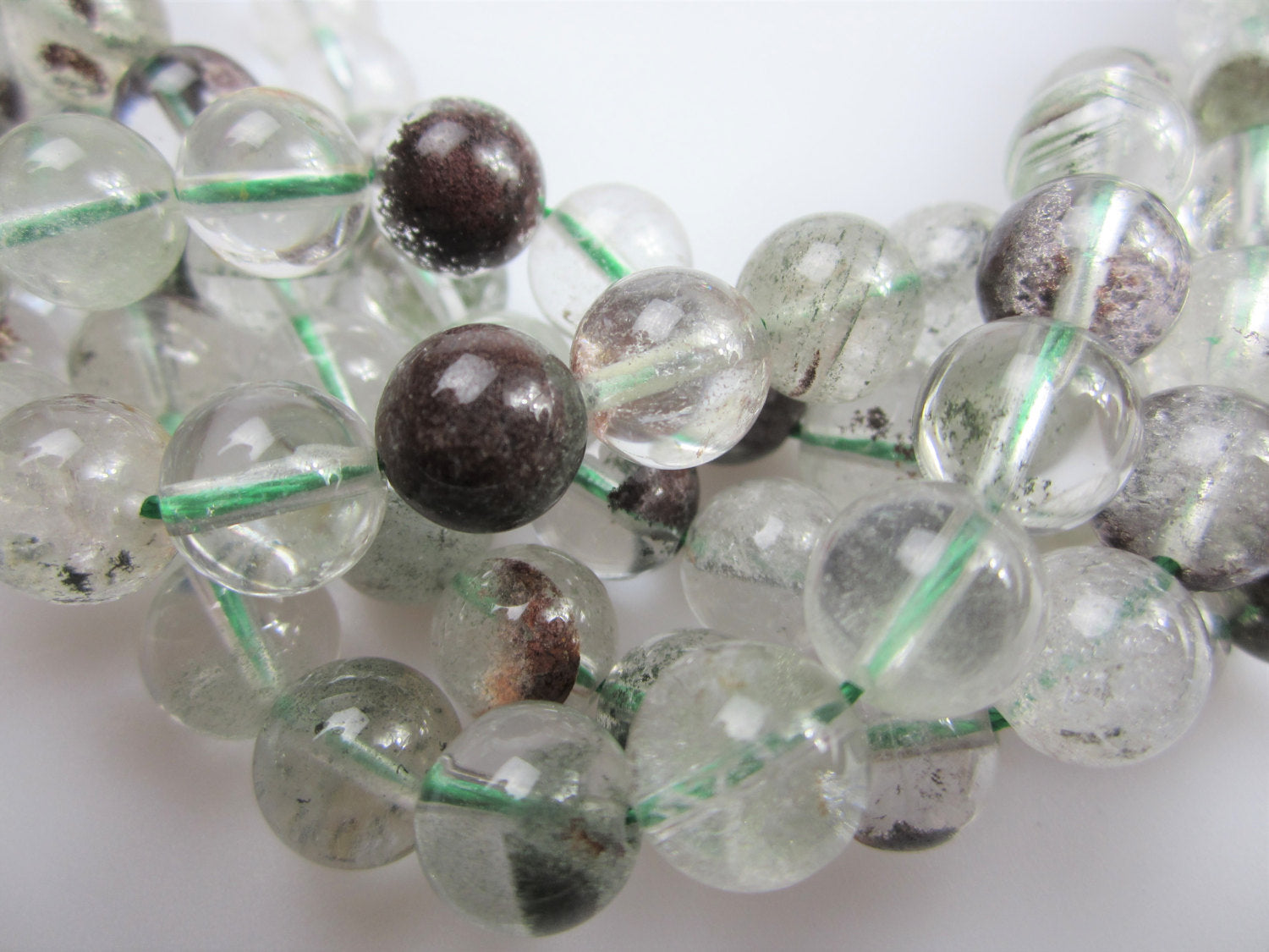 Garden Quartz Smooth Round Beads - 4mm 7mm 9mm 10mm 12mm 15.5mm Strand for Jewelry Making, DIY Crafts & Healing Crystal Bracelets