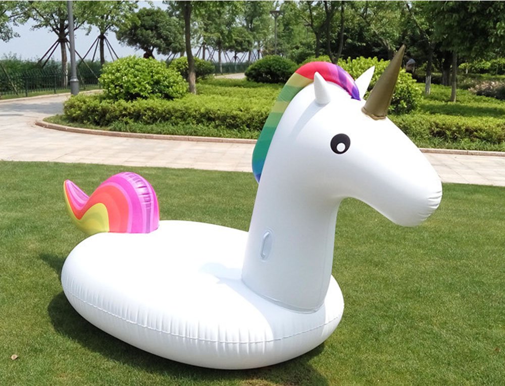 **Topind Giant Inflatable Unicorn Float - Rainbow Pool Lounge Raft for Kids & Adults, PVC Swim Ring, Summer Water Toy for Swimming Pools, Lakes & Beach Parties**