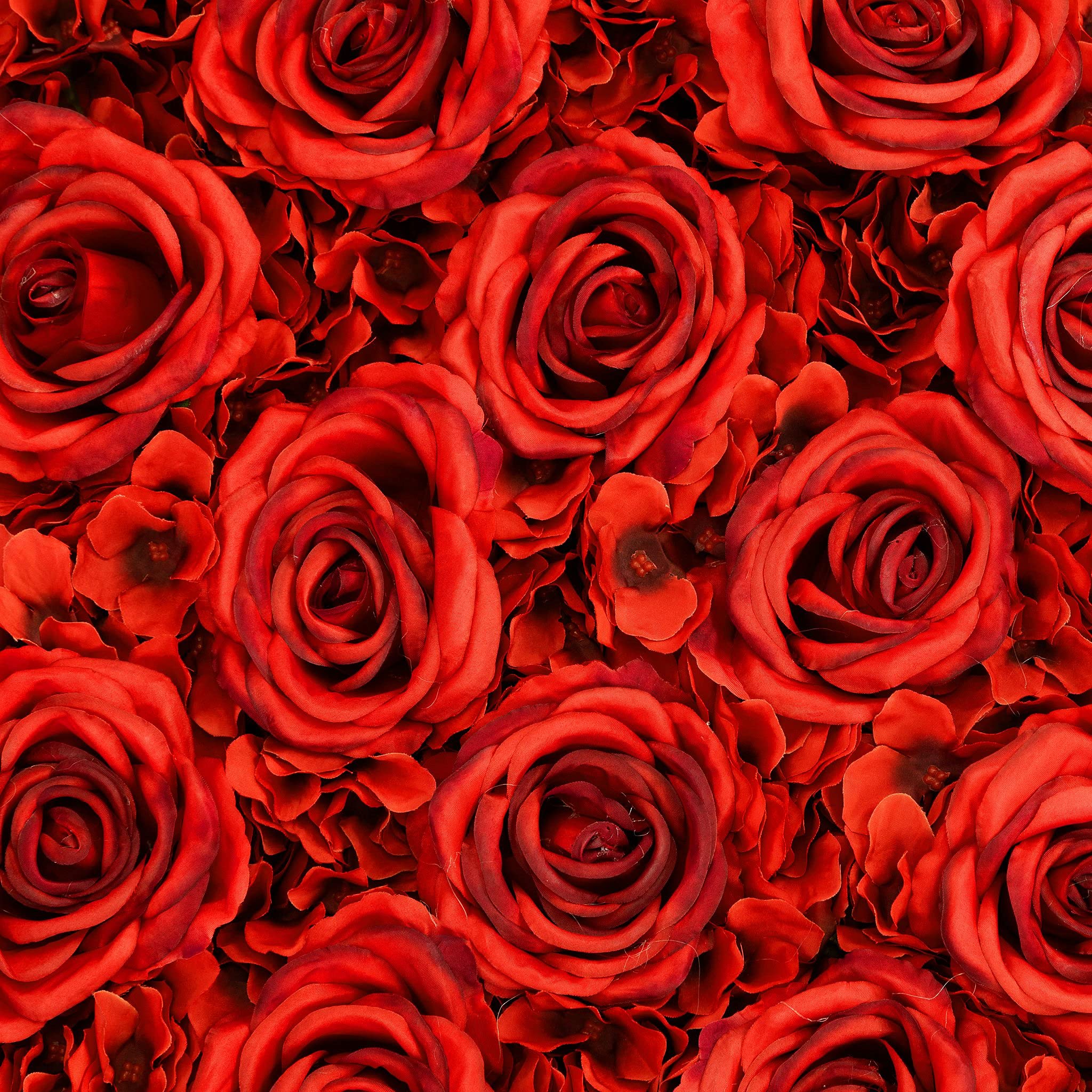 Red Silk Roses & Hydrangeas Floral Backdrop - 16x24 Inch for Weddings & Home Decor
