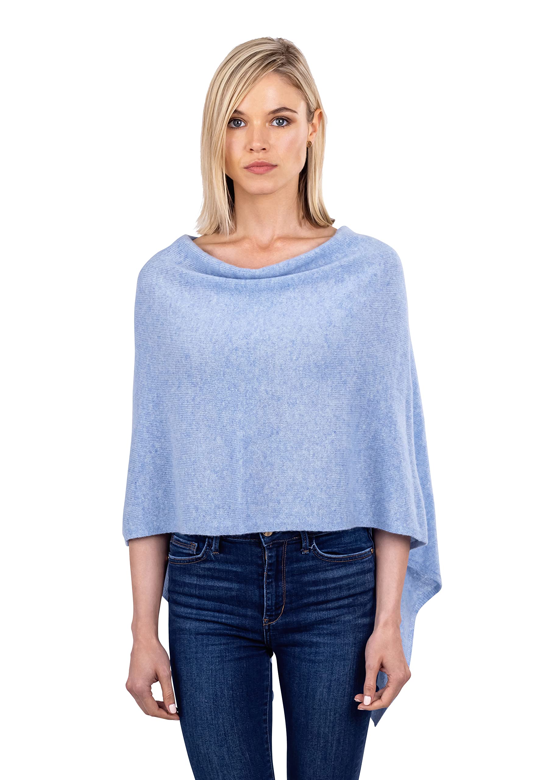 Velanio 100% Mongolian Cashmere Knitted Poncho for Women - Soft Wrap Shawl Dress Topper with Gift Box | Perfect for Fall, Winter & Holiday Outfits