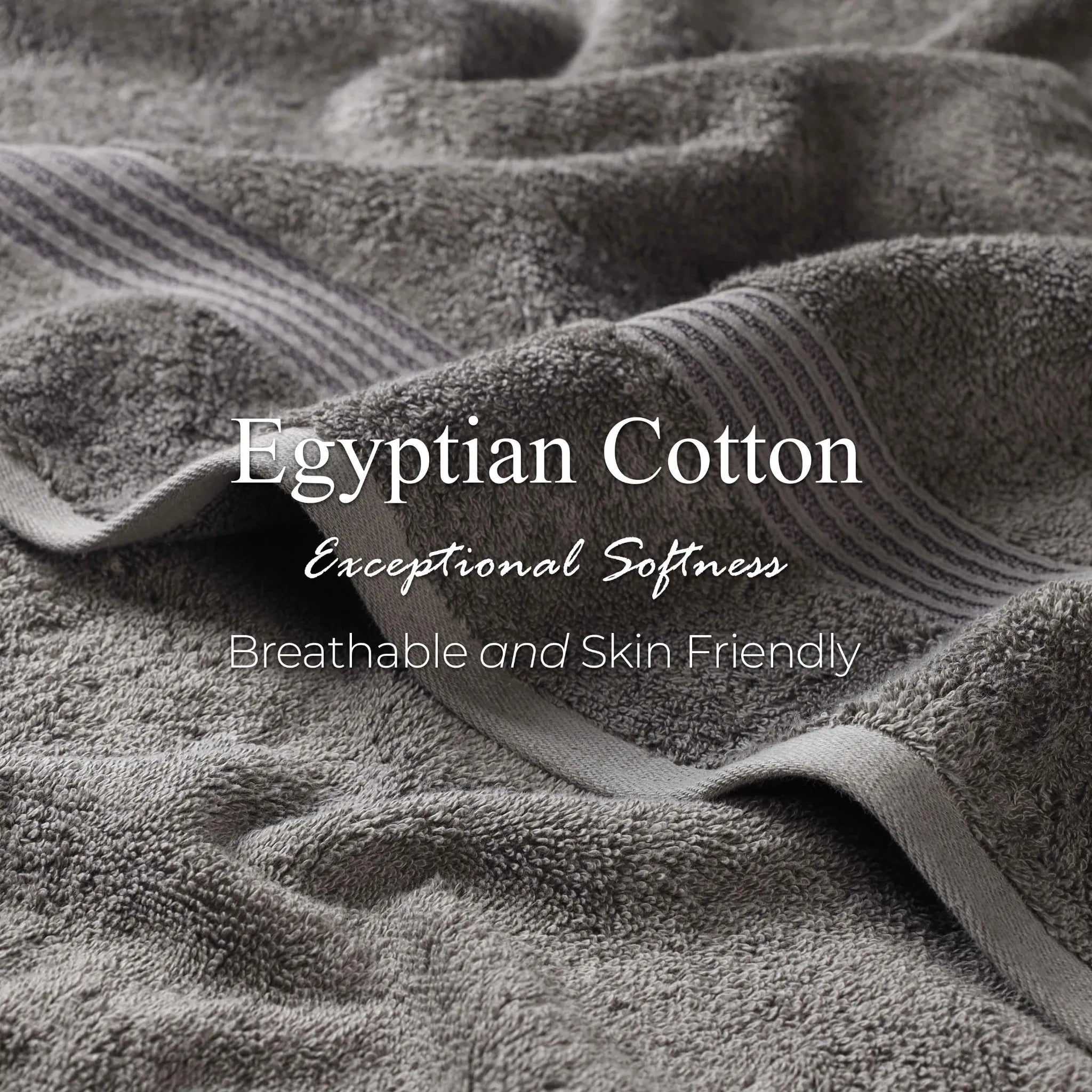 Premium 100% Egyptian Cotton Plush Hand Towels - Ultra Soft & Absorbent Bath Towel Set of 8 for Bathroom, Kitchen & Spa Luxury (24x16 Inches)