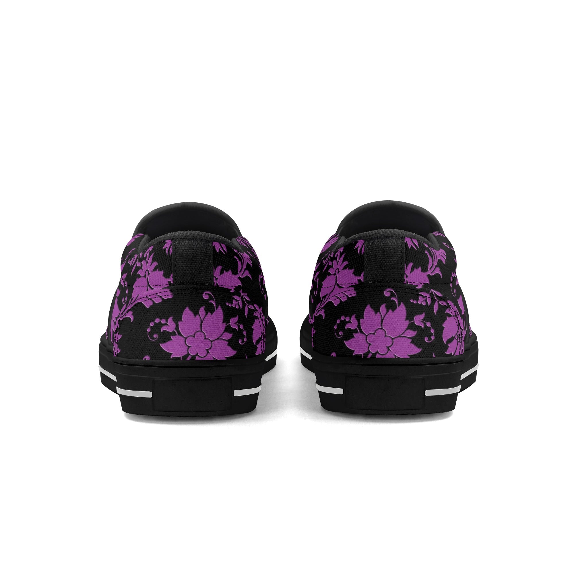 **Women's Purple Floral Slip-On Shoes - Comfortable & Stylish Casual Loafers for Walking, Work & Everyday Wear**