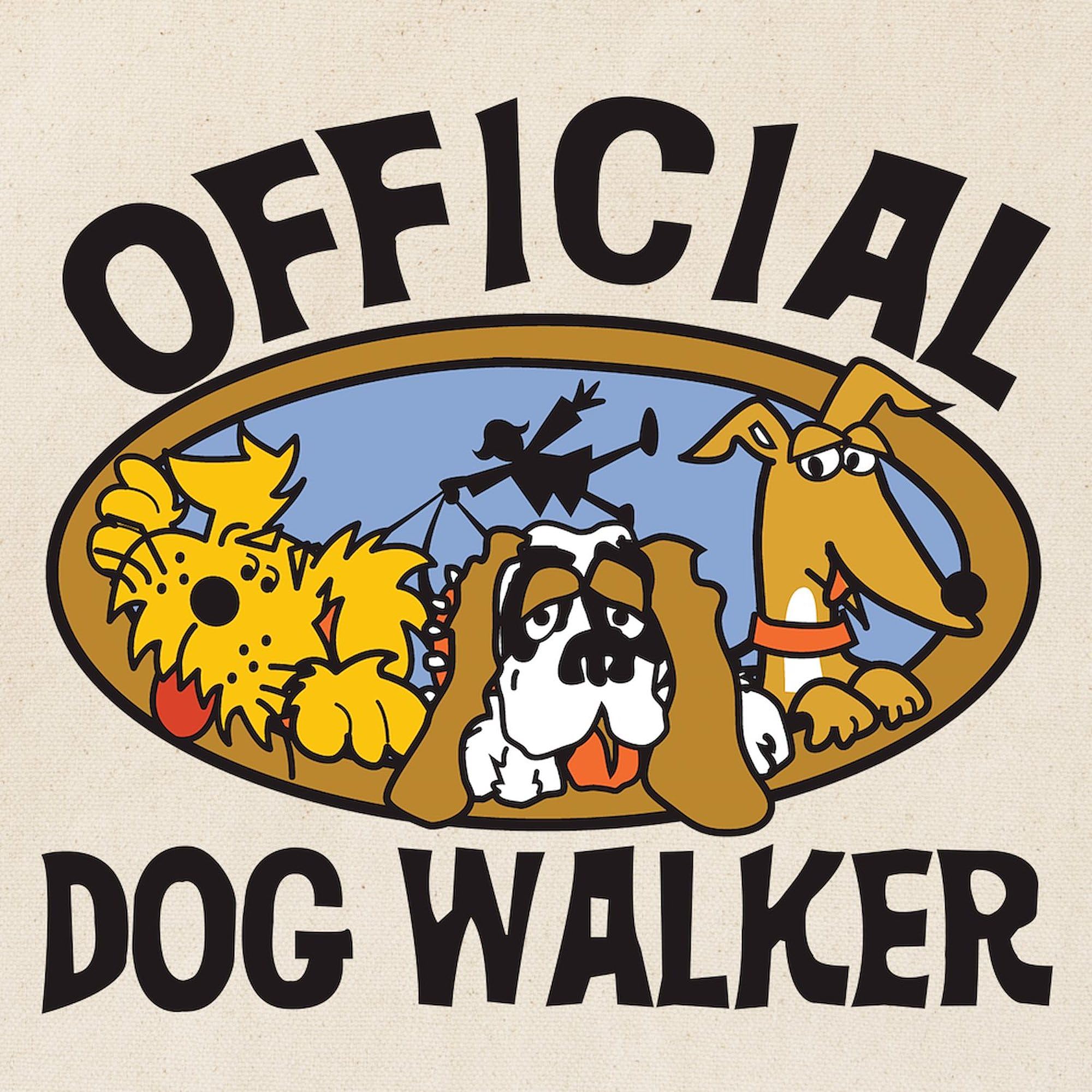 Official Dog Walker Tote Bag - Natural Canvas Reusable Shopping Tote for Pet Owners | Perfect for Dog Walking, Groceries & Beach Trips
