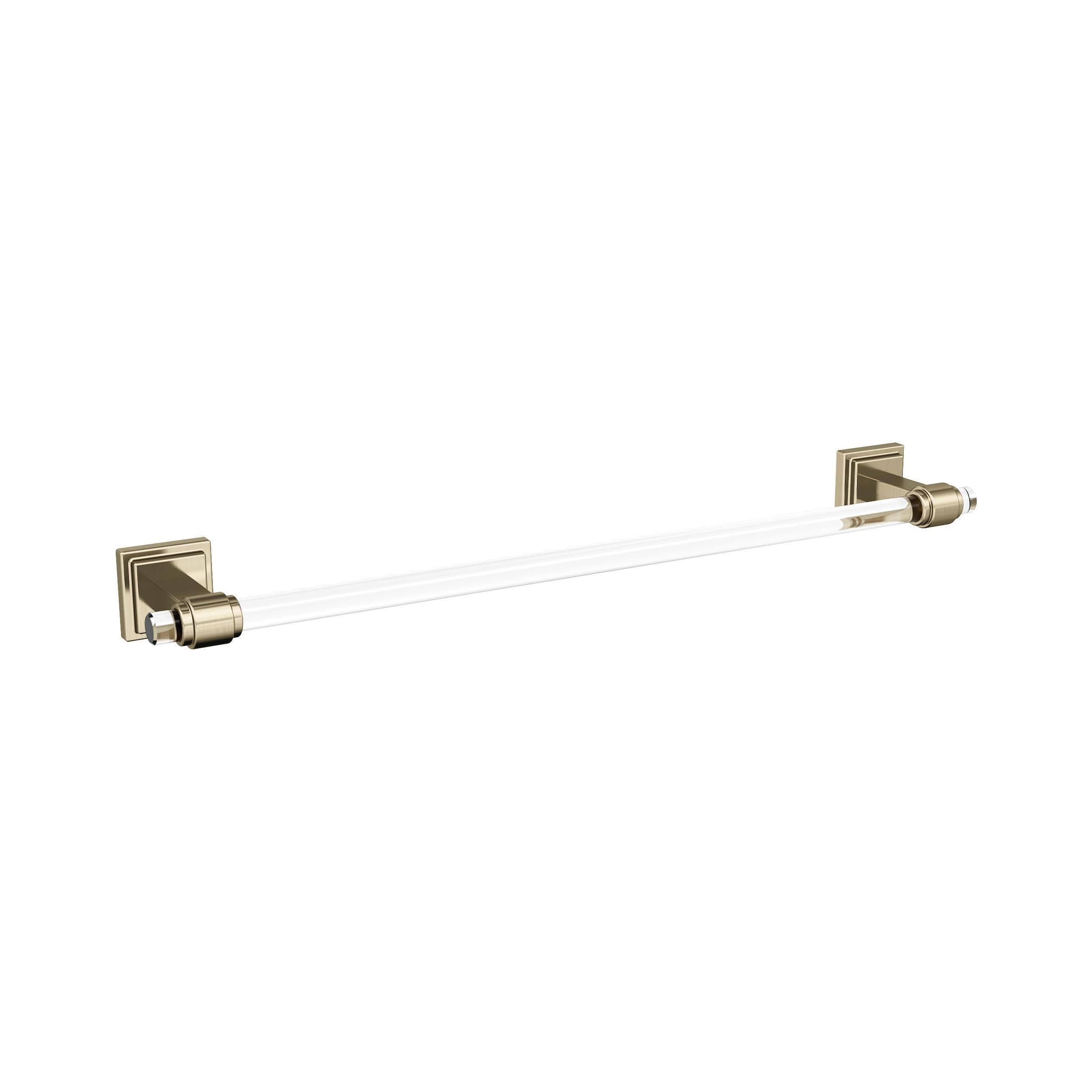 Amerock BH36063CBBZ 18-Inch Glacio Towel Bar in Clear/Golden Champagne - Modern Bathroom Towel Rack & Holder for Bath Accessories - Perfect for Spa, Guest Bathroom, and Luxury Home Decor