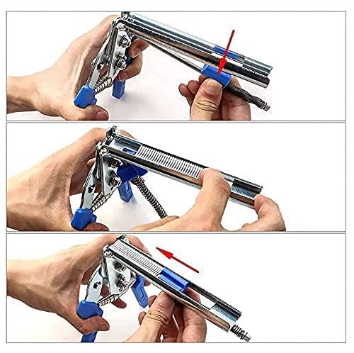 Stainless Steel Type M Nail Ring Pliers Set with 1200 Pcs Galvanized Steel Nails - Multifunctional Hog Ring Pliers Kit for Fencing, Chicken Coop, Poultry Wire Mesh (Blue) | Perfect for DIY Farm Fencing, Animal Enclosures & Wire Mesh Projects