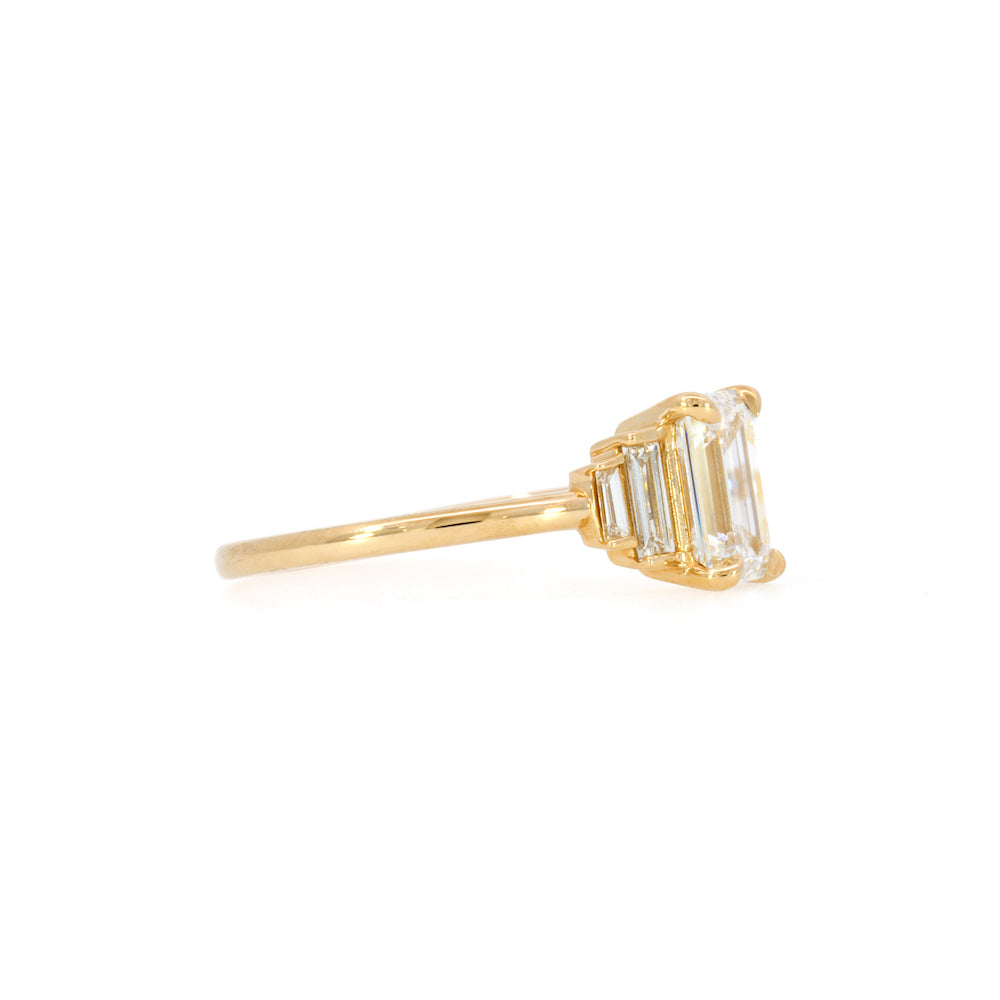 Emerald Cut 5 Stone Lab Diamond Ring for Women - Elegant Wedding, Engagement & Anniversary Jewelry Gift