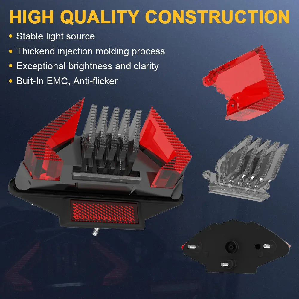 BMW Motorcycle LED Tail Light Kit - Integrated DRL Brake Light with Turn Signals | High Visibility Safety Lighting for Night Riding & Custom Bike Builds