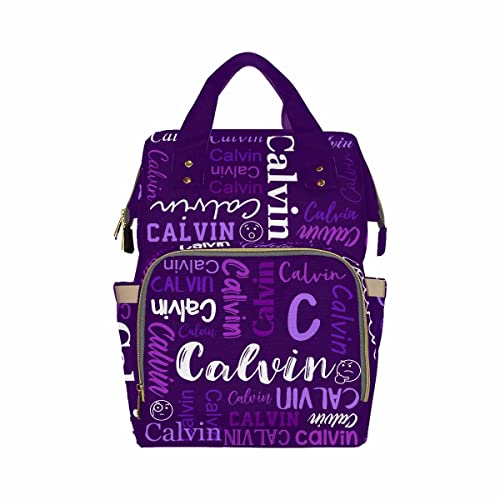 **Personalized Dark Purple Diaper Backpack for Moms - Custom Name Baby Bag, Nursing & Travel Diaper Tote, Fashion Shoulder Bag for Maternity, Daycare & Mother's Day Gift**    *Perfect for Nursing, Travel, Daycare & Everyday Use – A Stylish & Functional Gift for New Moms!*