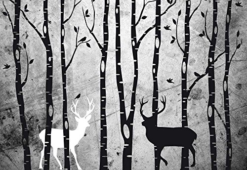 Trees and Deer Illustrations