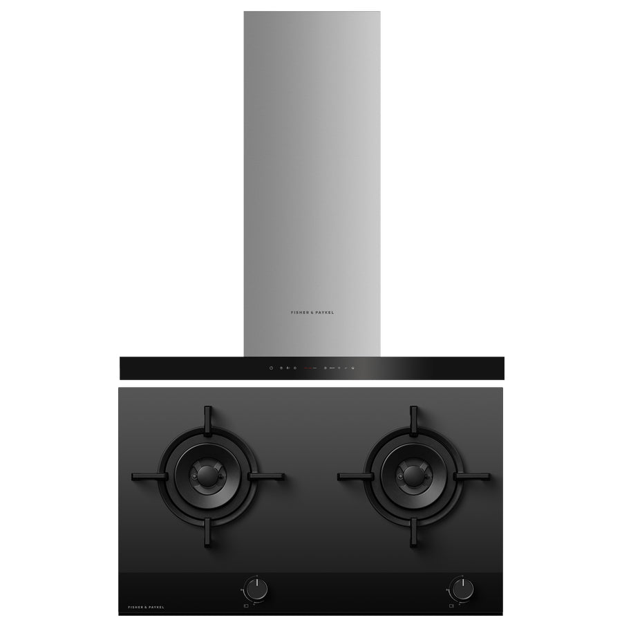 Gas Hob and Wall Canopy Hood Combo - High-Efficiency Kitchen Stove with Powerful Exhaust Fan for Modern Home Cooking