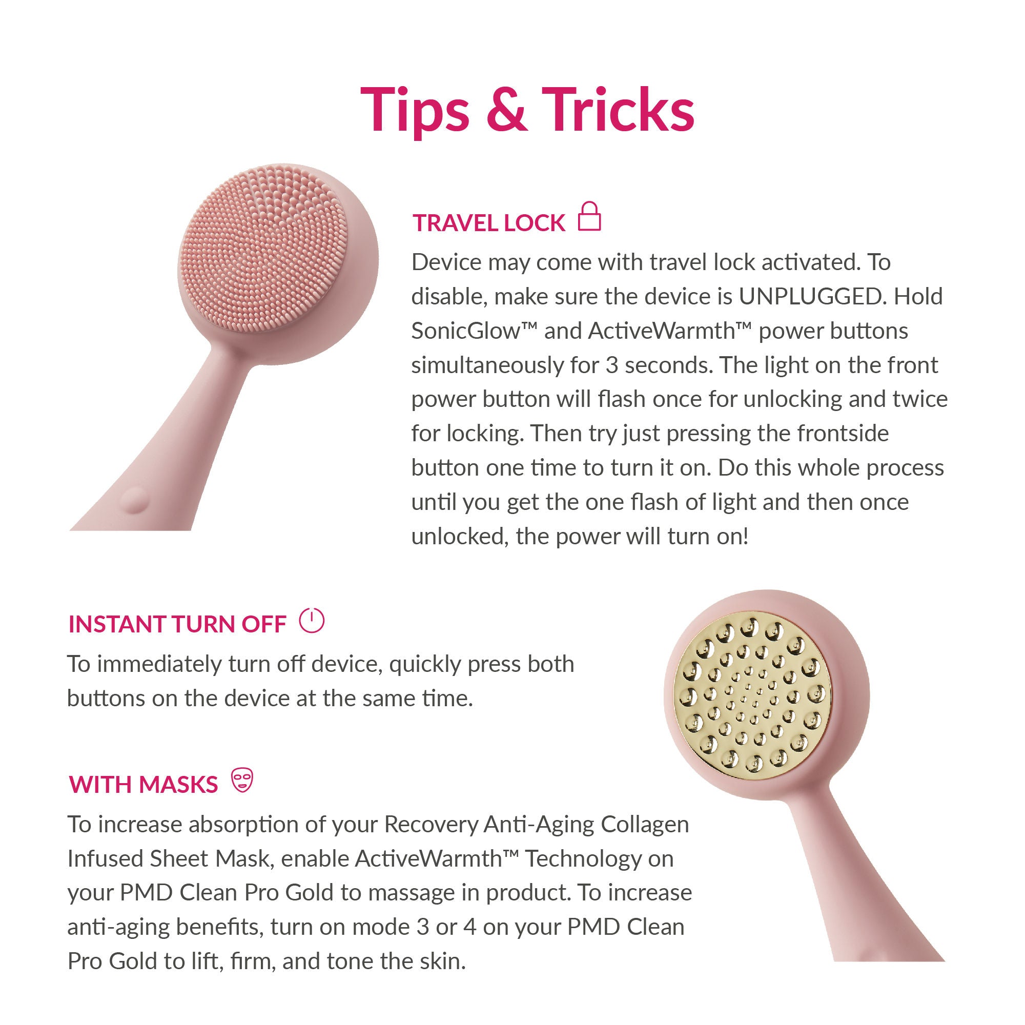 PMD Beauty Clean Pro Gold Facial Cleansing Brush - Deep Pore Cleanse & Exfoliation for Glowing Skin | Perfect for Daily Skincare & Makeup Removal