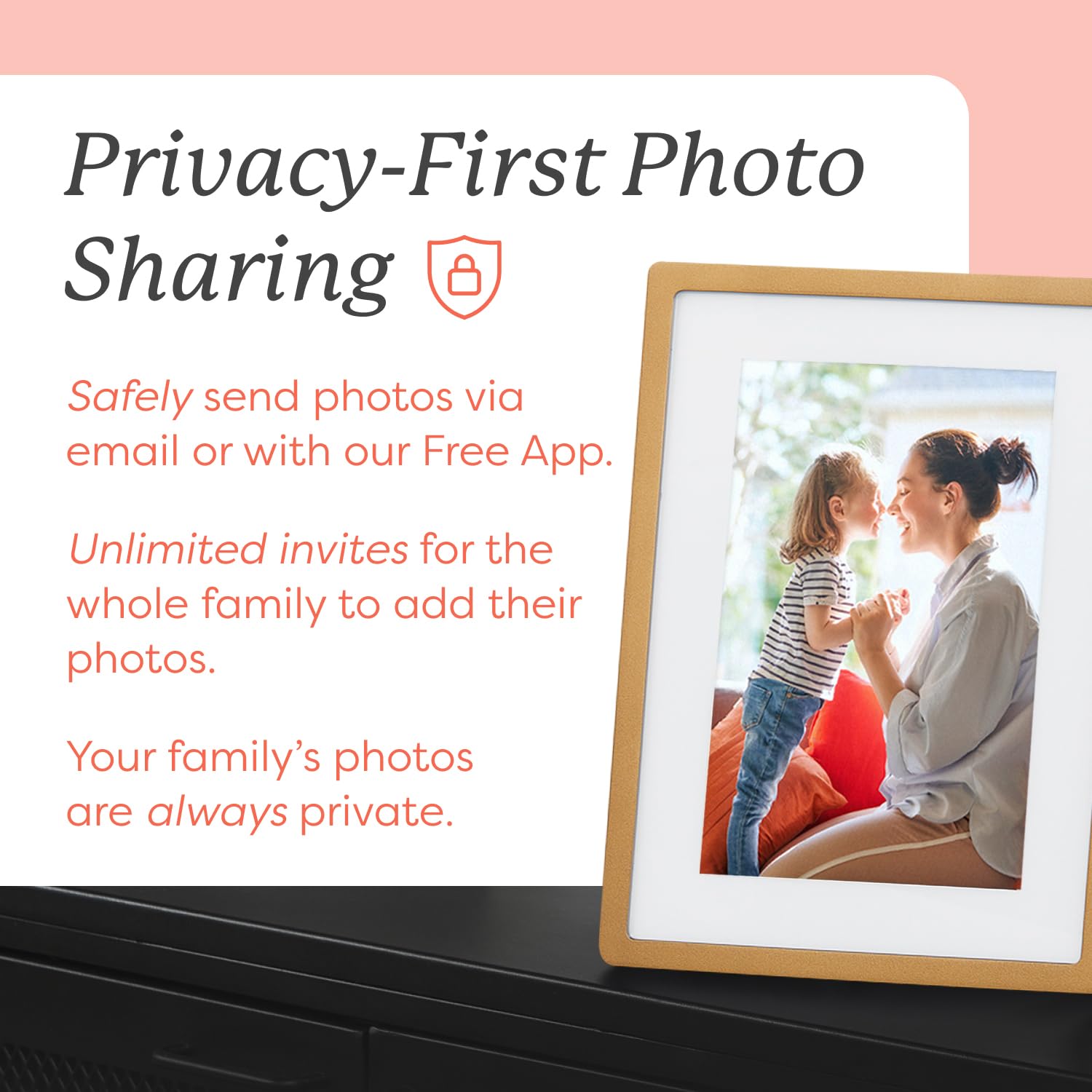 Skylight 10 Inch WiFi Digital Picture Frame - Touch Screen Display, Upload Photos from Phone, Customizable Gift for Family & Friends (Gold) - Perfect for Home Decor, Office Display, and Special Occasions