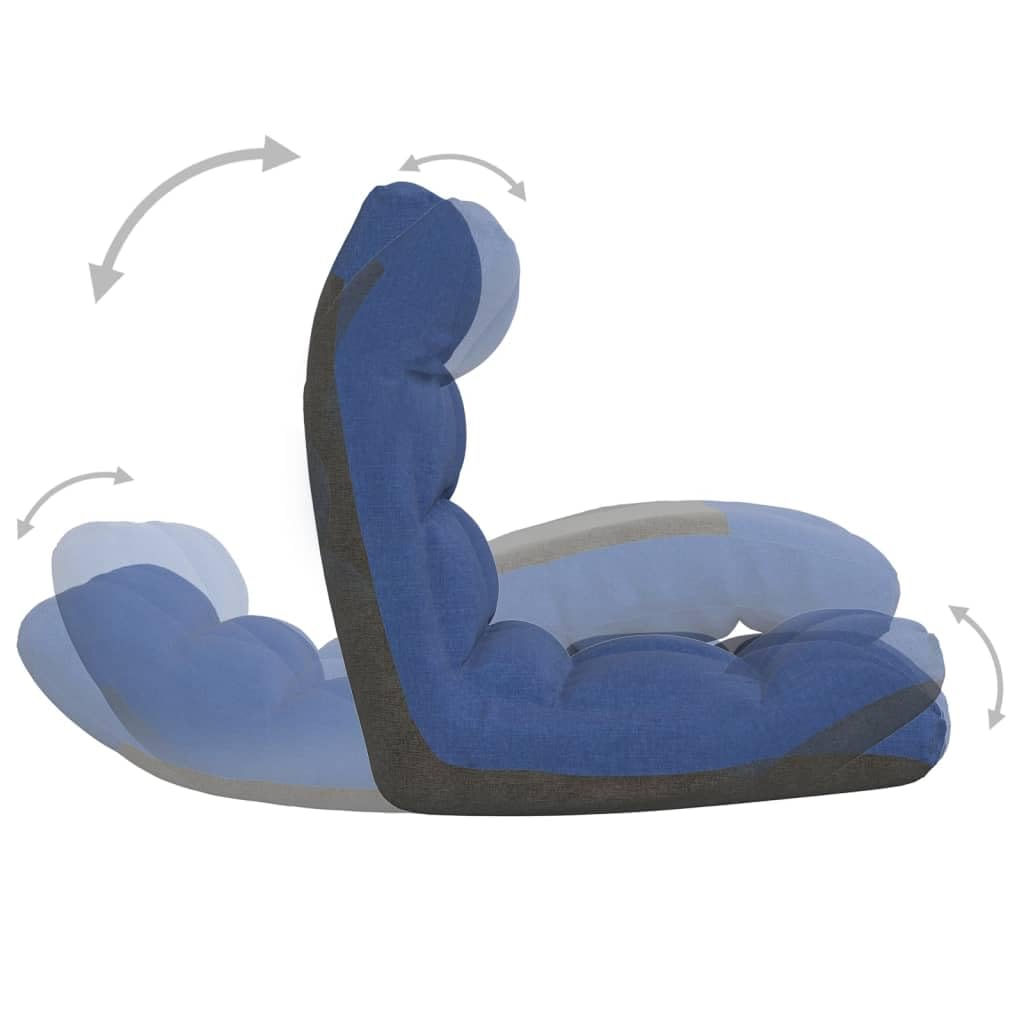 Comfortable Folding Floor Chair with Soft Blue Fabric - Lightweight (4.94g) for Home, Office, Meditation & Outdoor Use
