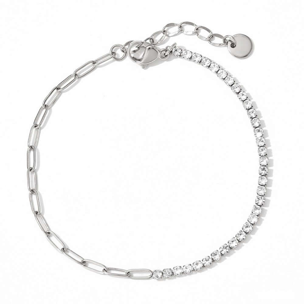 Sparkling Cubic Zirconia Tennis Anklet Bracelet for Women | Elegant 925 Sterling Silver Ankle Chain with CZ Stones | Perfect for Beach, Parties & Everyday Wear