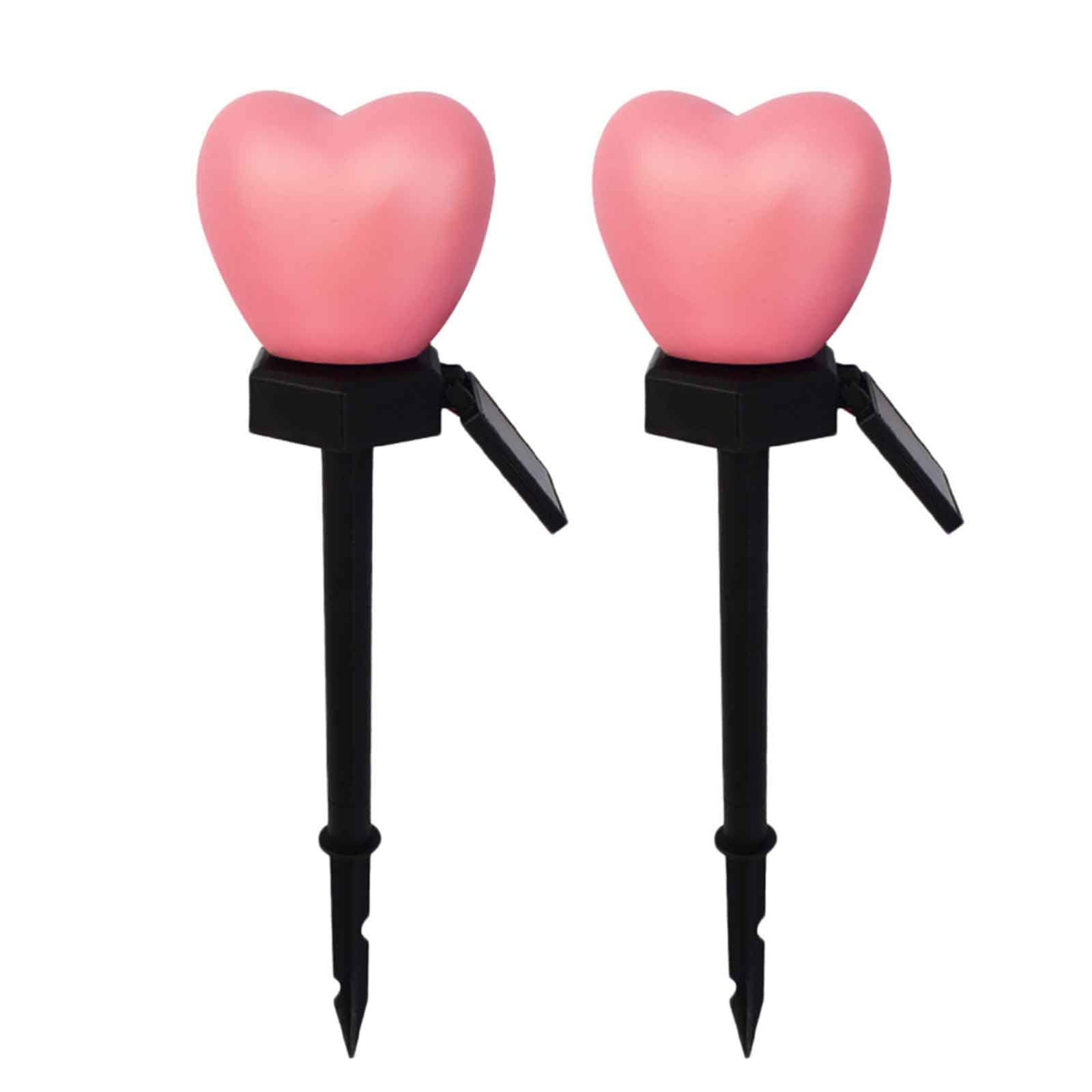 Solar Powered Outdoor Garden Lights - 2 Pack LED Solar Stake Lights for Lawn, Tree, and Pathway Decorations | Weatherproof Valentine's & Christmas Decorative Lights (Red) | Perfect for Patio, Yard, and Holiday Decor