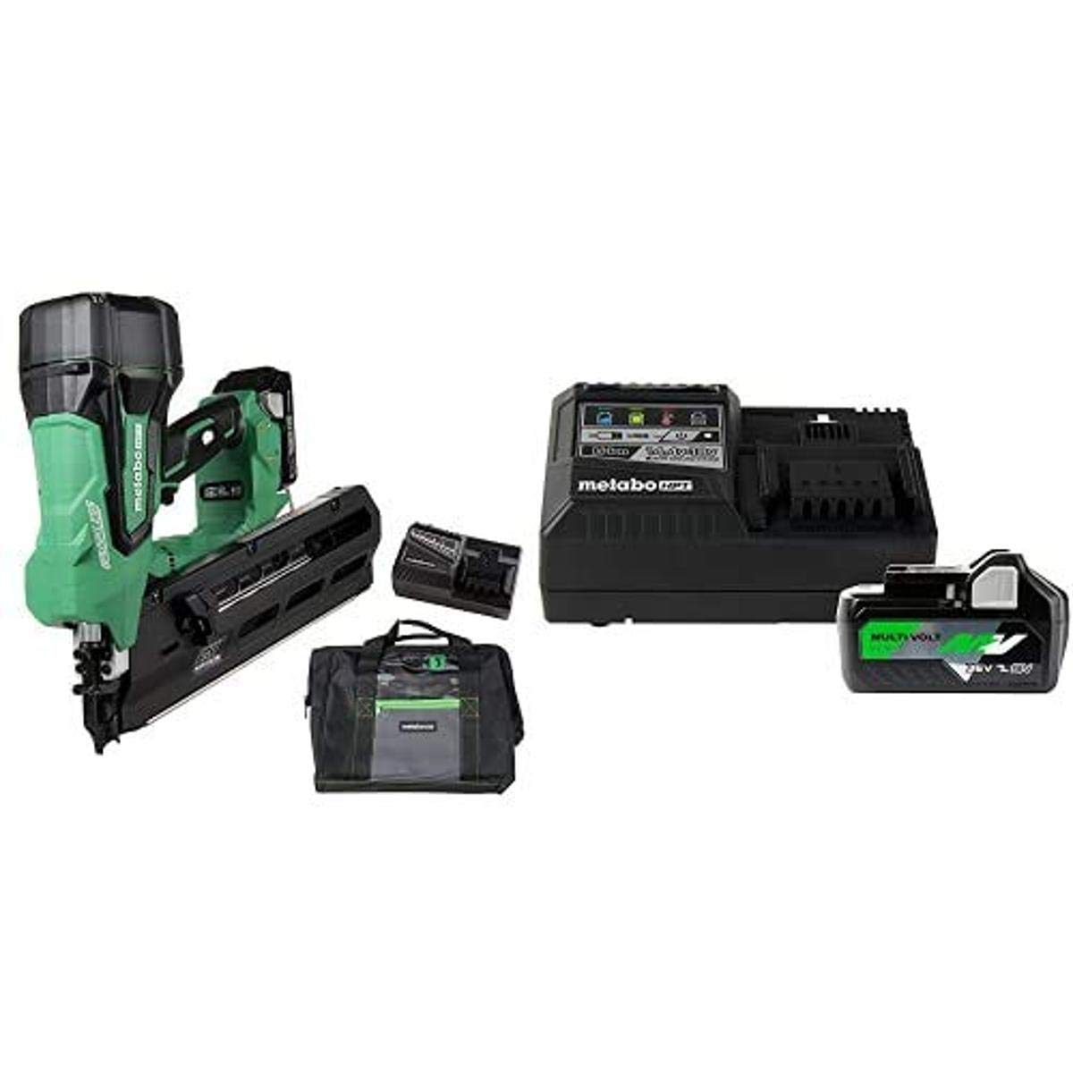 Metabo HPT 18V Cordless Framing Nailer Kit with MultiVolt Battery & Charger | Professional Woodworking & Construction Tool for Framing, Roofing, Deck Building