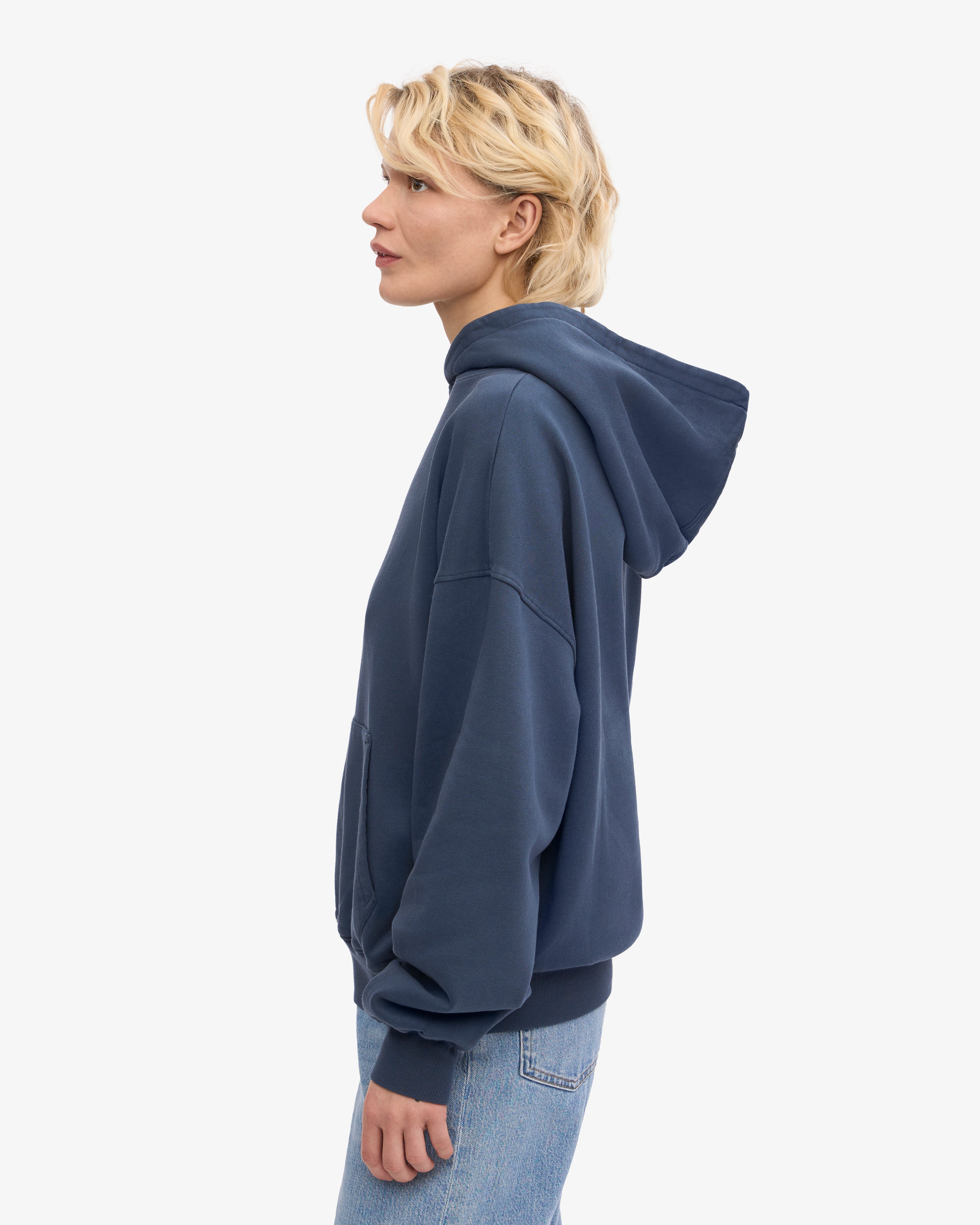 Organic Oversized Hoodie for Women - Soft & Comfortable Petrol Blue Pullover - Perfect for Casual Wear, Loungewear & Outdoor Activities