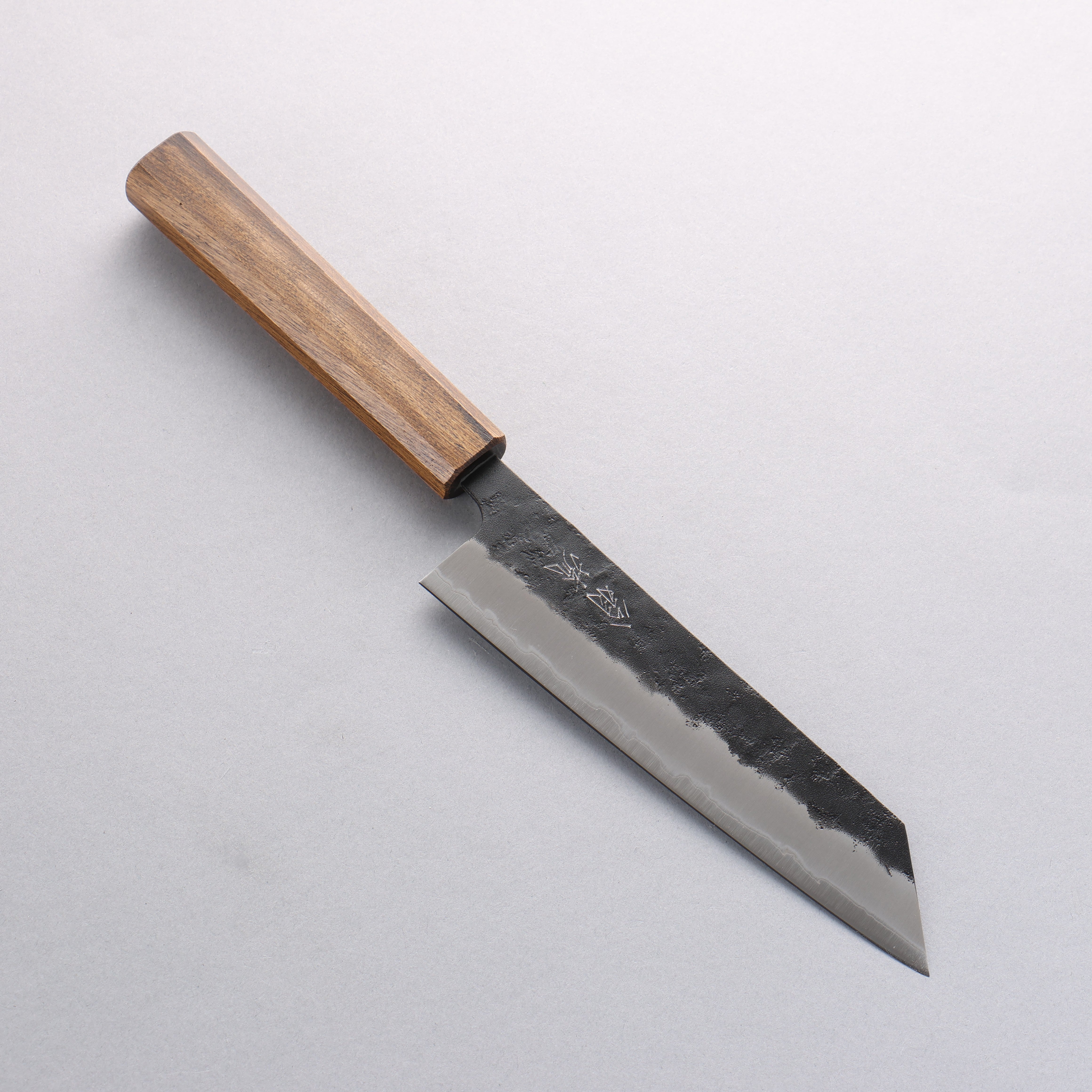 Premium Oul Blue Super Black Nashiji Bunka Knife 170mm - Japanese Kitchen Knife with Oak Handle for Slicing, Dicing & Precision Cutting - Perfect for Chefs & Home Cooks