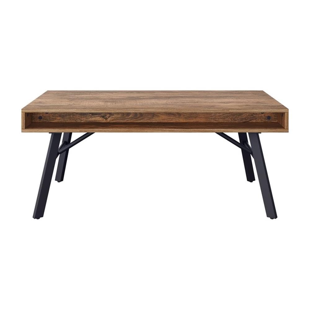 CorLiving Auston Rustic Brown Engineered Wood Coffee Table with Wood Grain Finish - Perfect for Living Room, Home Decor & Farmhouse Style Furniture