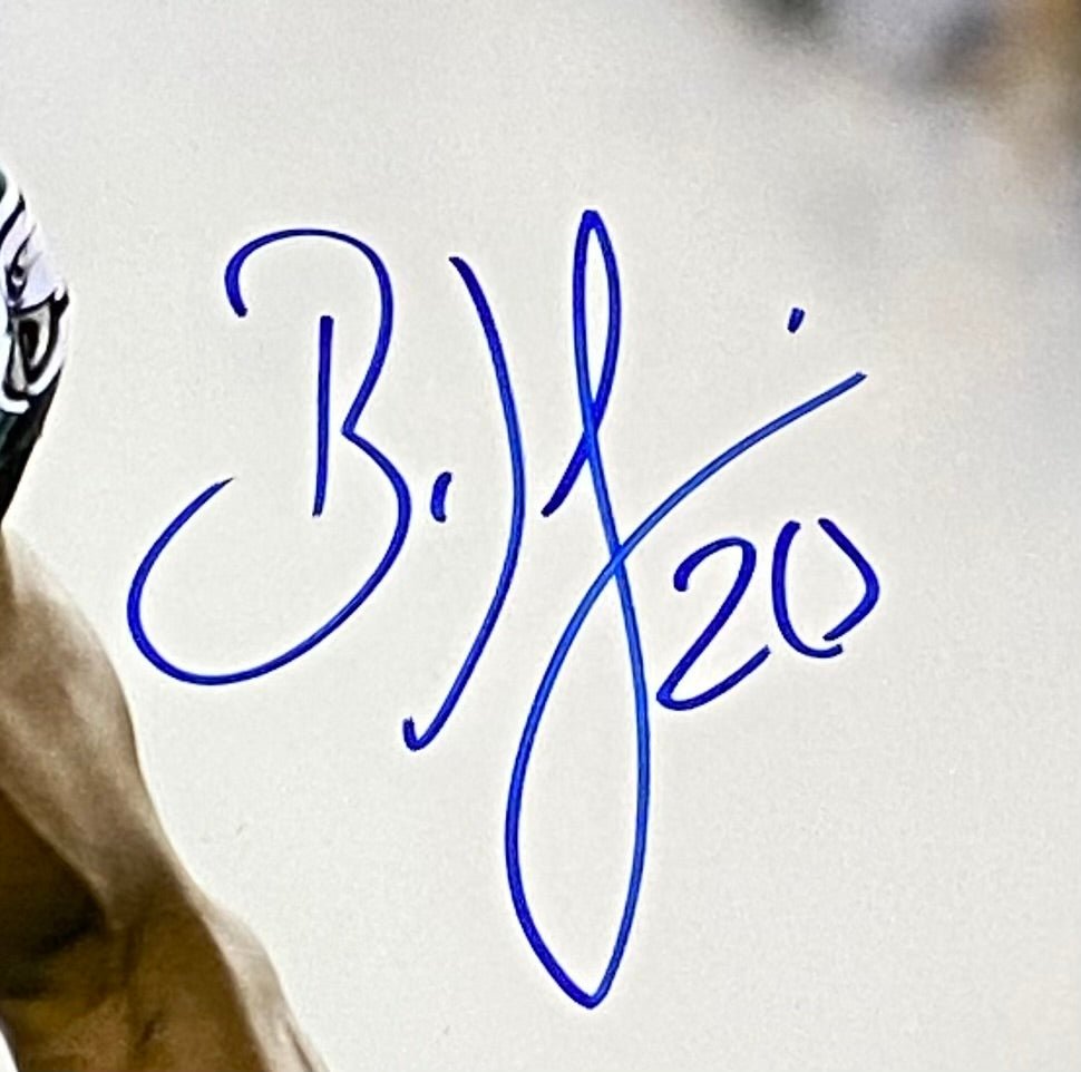 Brian Dawkins Autographed Philadelphia Eagles 16x20 Framed Smoke Photo - Perfect for Eagles Fans, Sports Memorabilia Collectors & Man Cave Decor