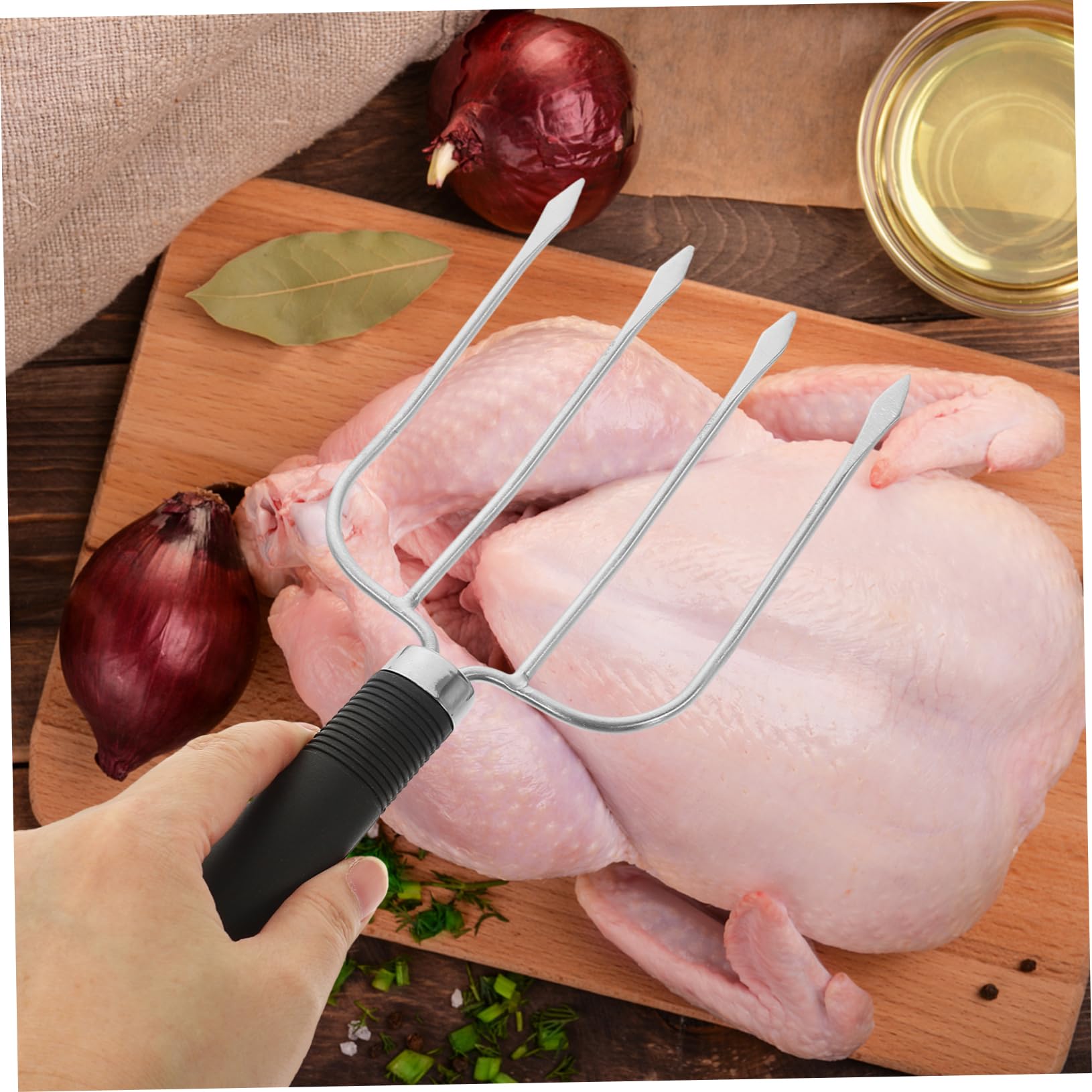 Premium Stainless Steel Heavy Duty Turkey Forks - 4 Prong BBQ Roast Carving Fork for Meat, Poultry & Turkey - Perfect for Grilling, Roasting & Carving at BBQs, Thanksgiving & Family Gatherings