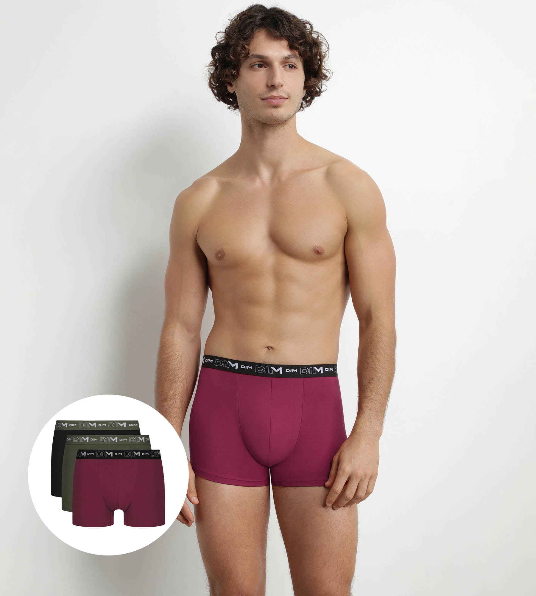3-Pack Men's Boxer Briefs - Black, Khaki, Red - Stretch Cotton Underwear for Comfort & Style - Perfect for Daily Wear, Gym & Travel
