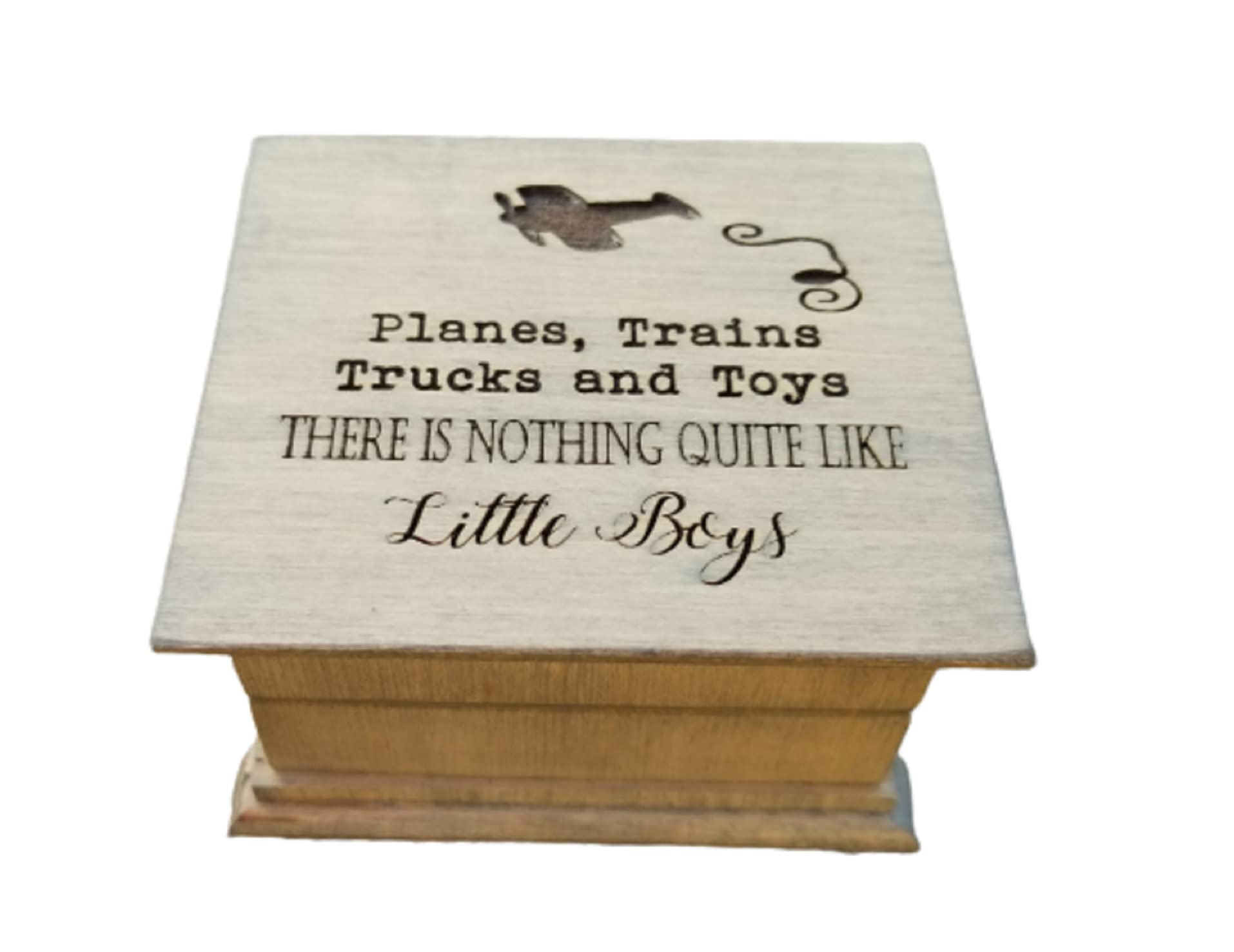 Handmade Personalized Music Box with Airplane Design - Unique Gift for Little Boys | Birthday, Christmas, Nursery Decor
