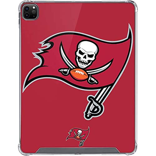 Skinit Clear Protective Case for iPad Pro 12.9 Inch (2021) - Officially Licensed NFL Tampa Bay Buccaneers Large Logo Design | Durable Scratch-Resistant Cover for Work, School & Travel