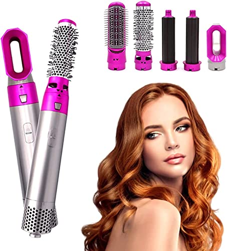 Omeron 5-in-1 Hair Styler & Hot Air Brush with Negative Ion Technology - Hair Straightener, Curling Iron & Volumizer with 5 Interchangeable Attachments for Salon-Quality Styling at Home | Perfect for Daily Use, Special Occasions & Travel