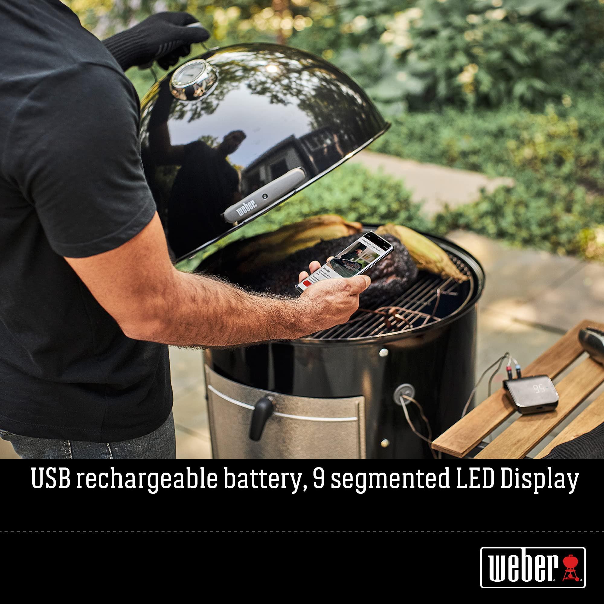 Weber 8856 Cast Iron Gourmet BBQ Wok System with Steam Lid - 40.5 x 35.2 x 14 cm Black - Perfect for Outdoor Grilling, Stir-Frying & Asian-Style Cooking