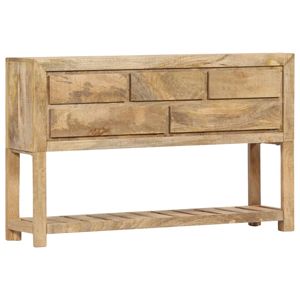 Solid Mango Wood Console Table with Drawer, 47.2