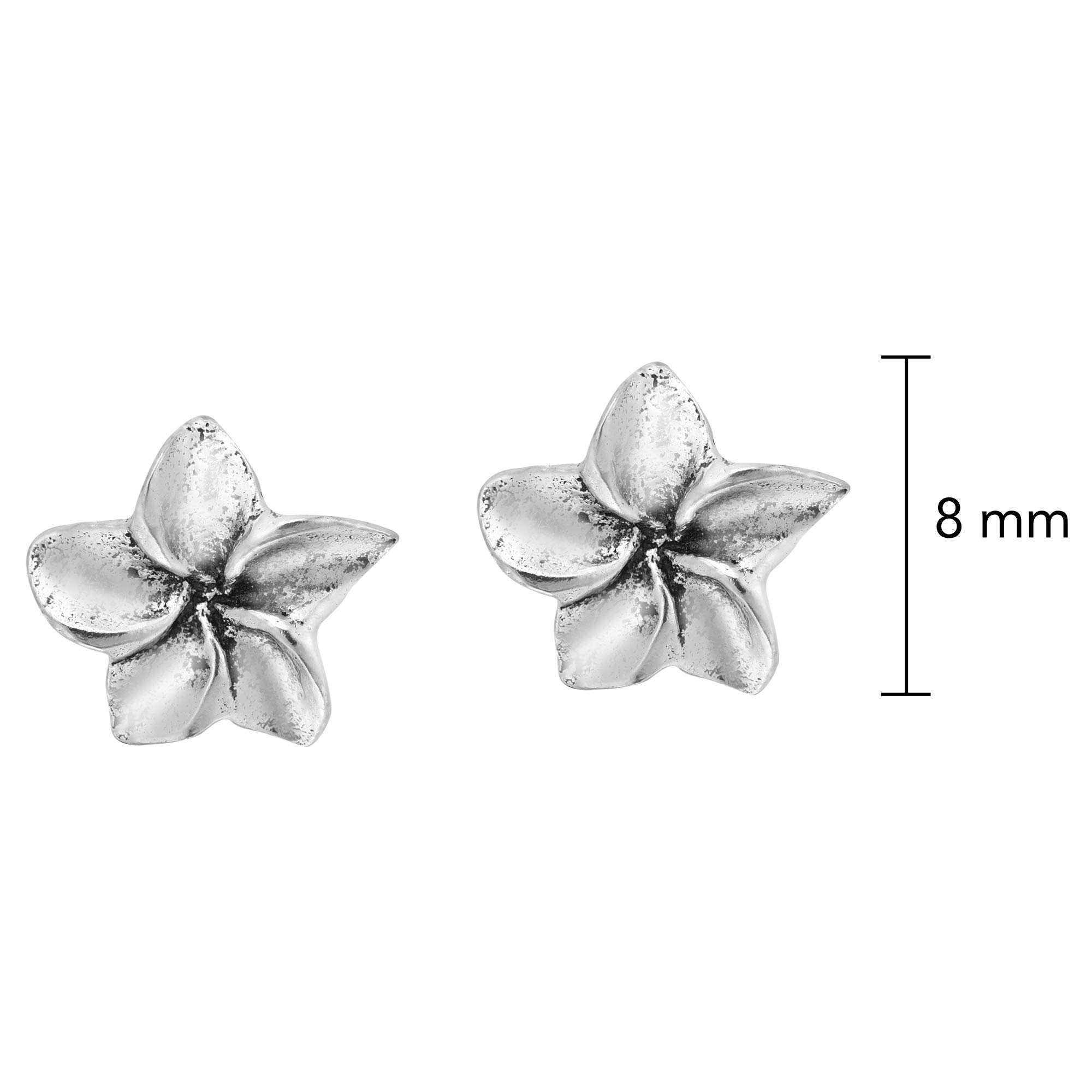 AeraVida Hawaiian Plumeria Flower Sterling Silver Stud Earrings for Women | Tiny Floral Post Earrings | Elegant Gift for Daughter, Wife, Mom | Perfect for Weddings, Parties & Everyday Wear
