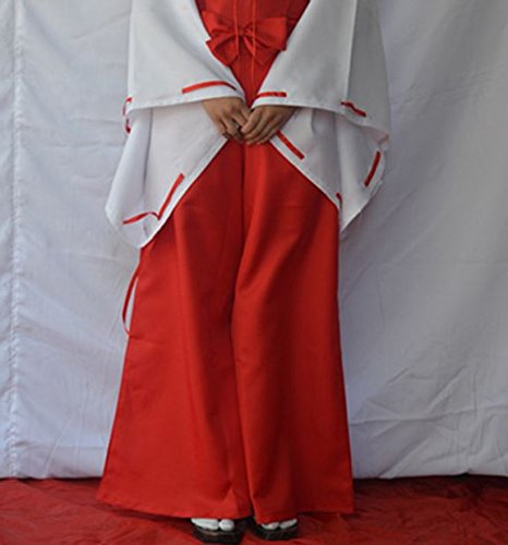 Authentic Japanese Miko Cosplay Kimono Costume - Red Hakama Outfit for Women | Perfect for Anime Conventions, Halloween & Themed Parties